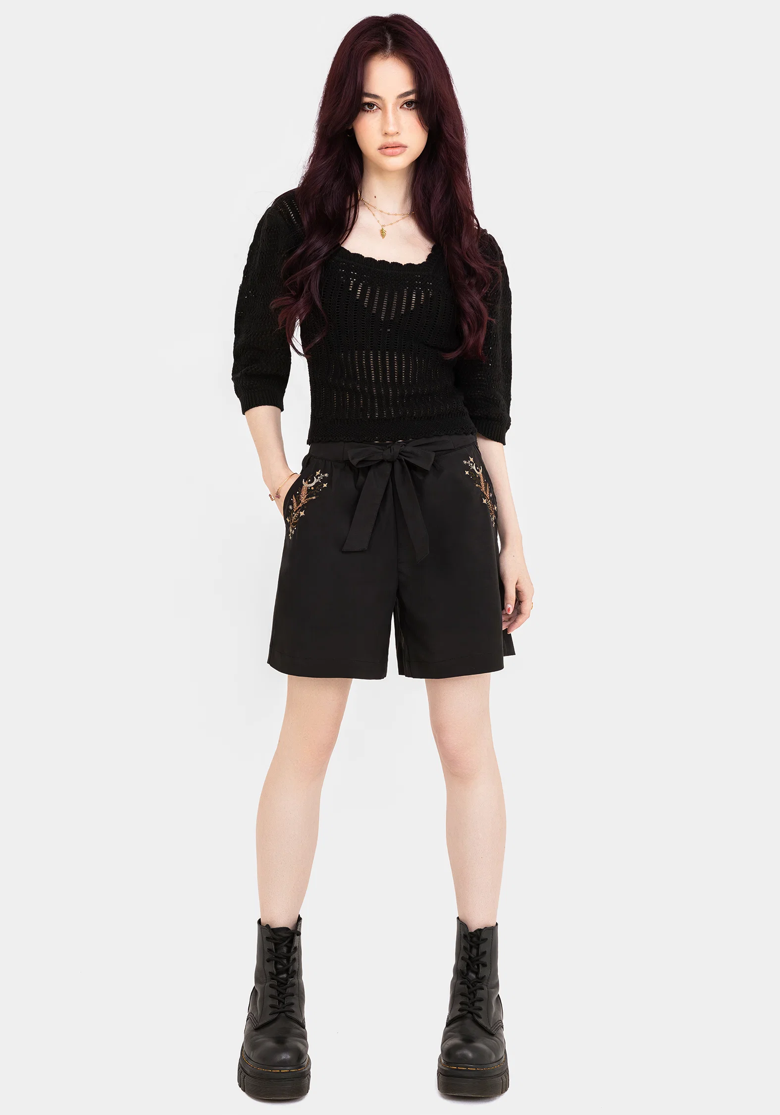 Abellona Embroidered Belted Short - Image 7