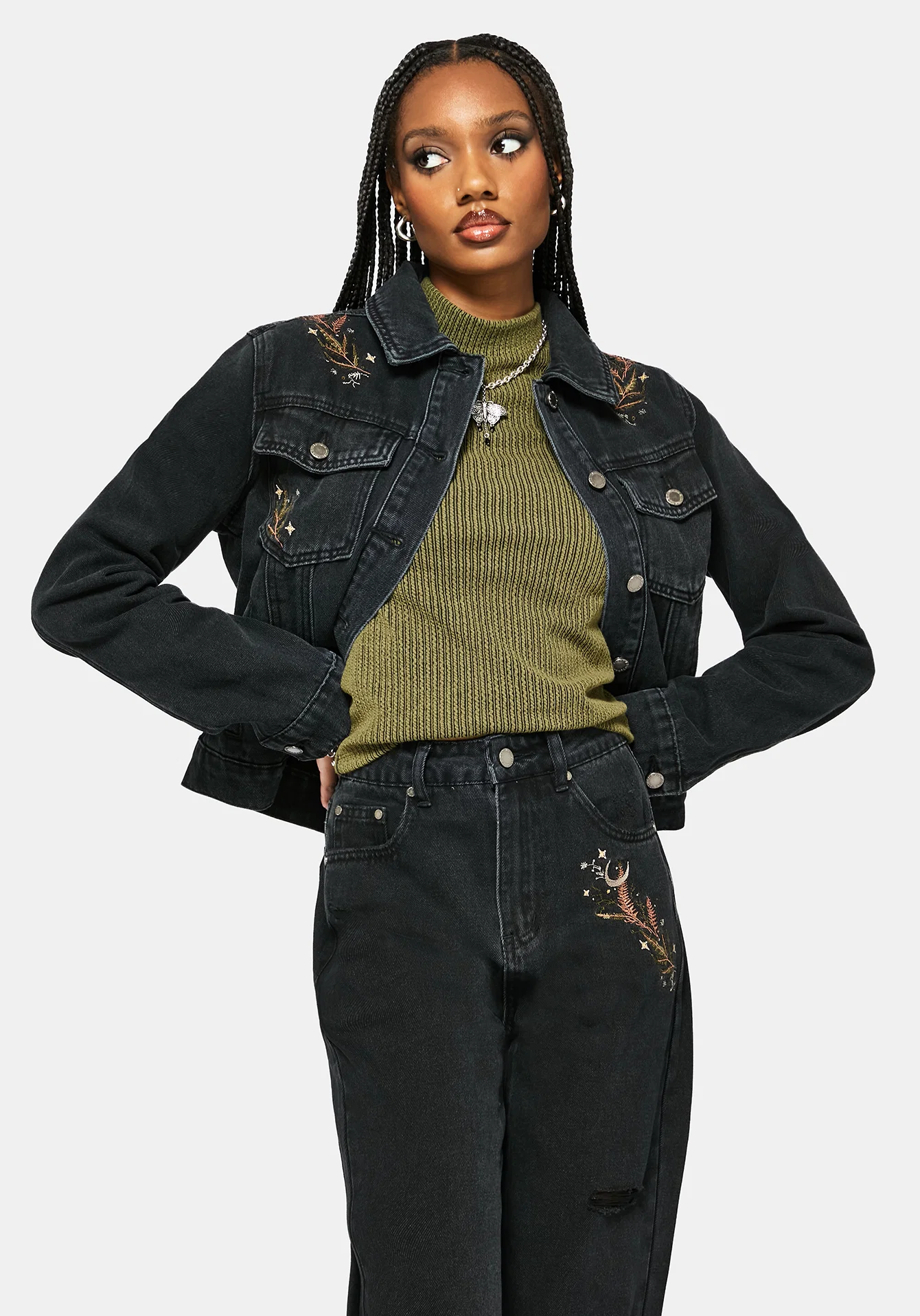 Abellona Embroidered Denim Jacket - Image 4