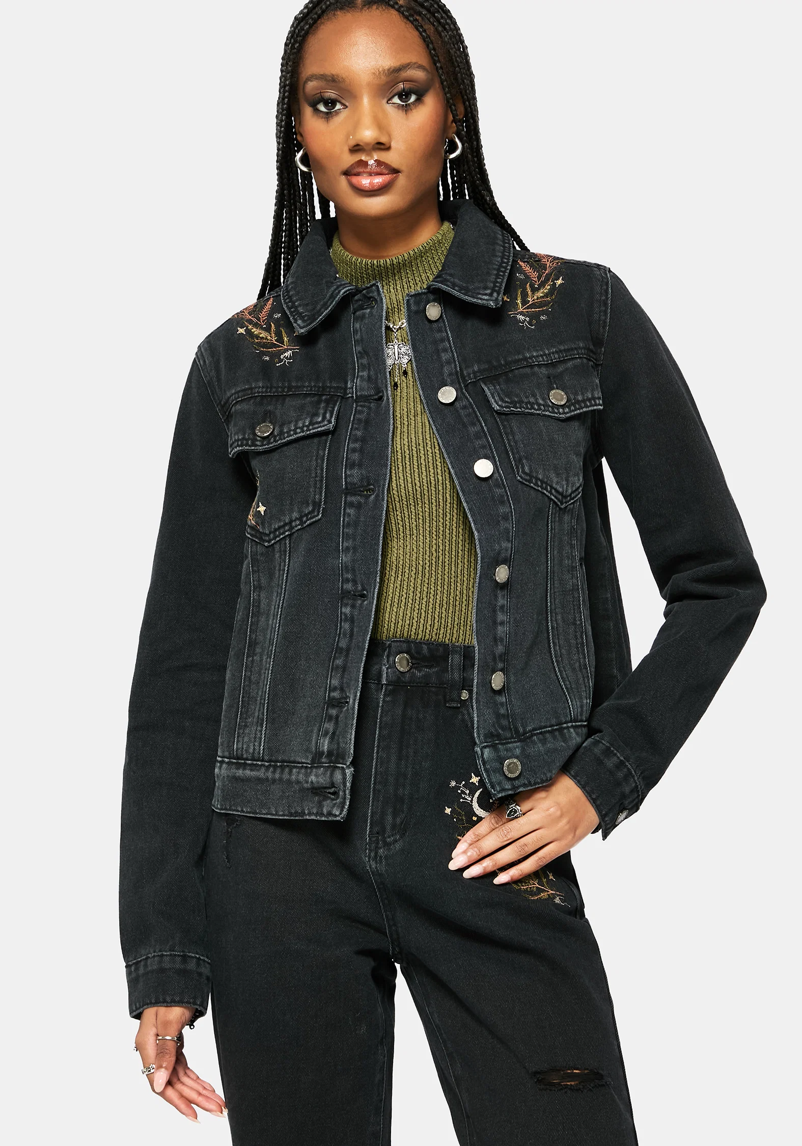 Abellona Embroidered Denim Jacket - Image 6