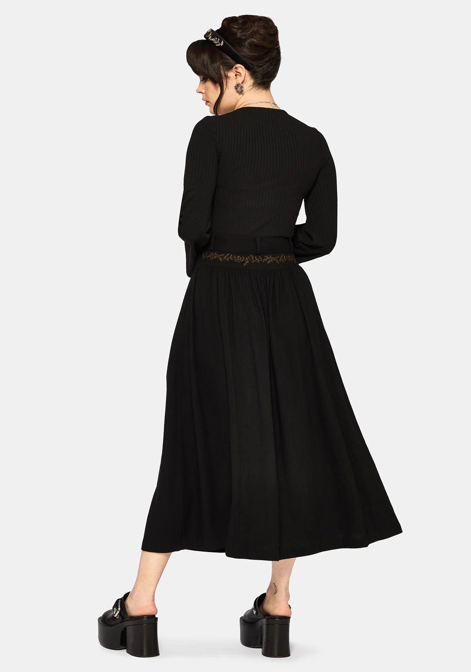 Abellona Embroidered Tie Waist Midaxi Skirt - Image 3