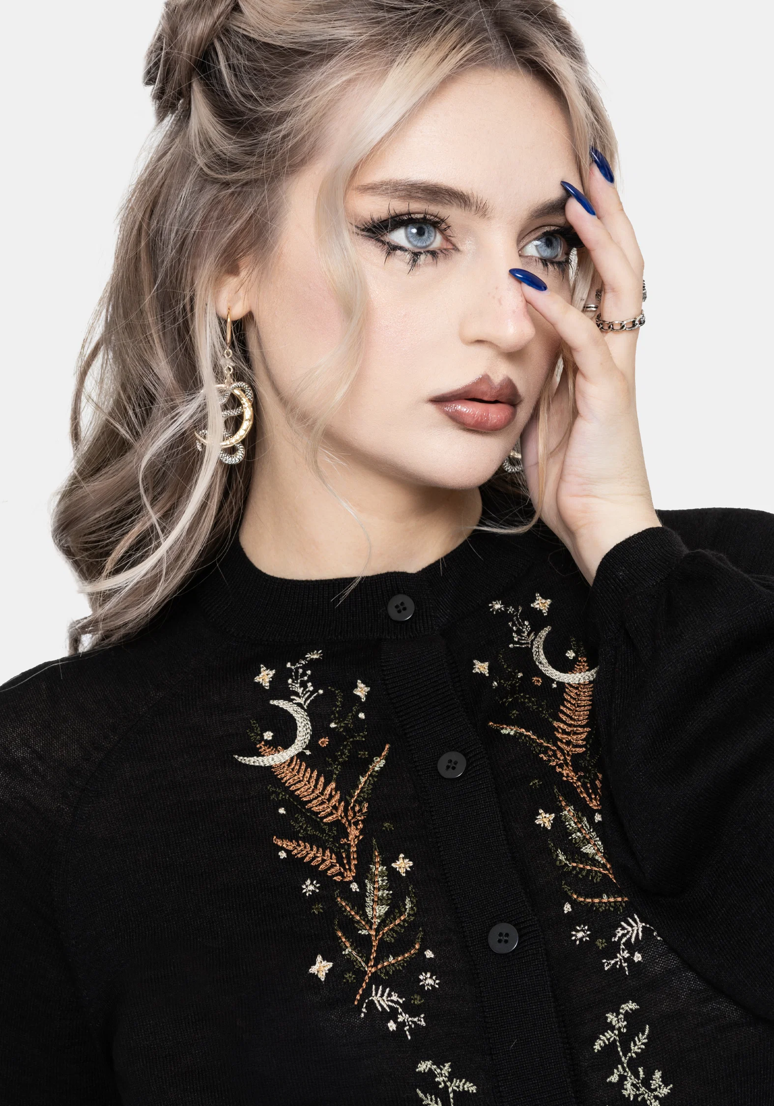Abellona Lightweight Fine Embroidered Knit Cardigan - Image 2