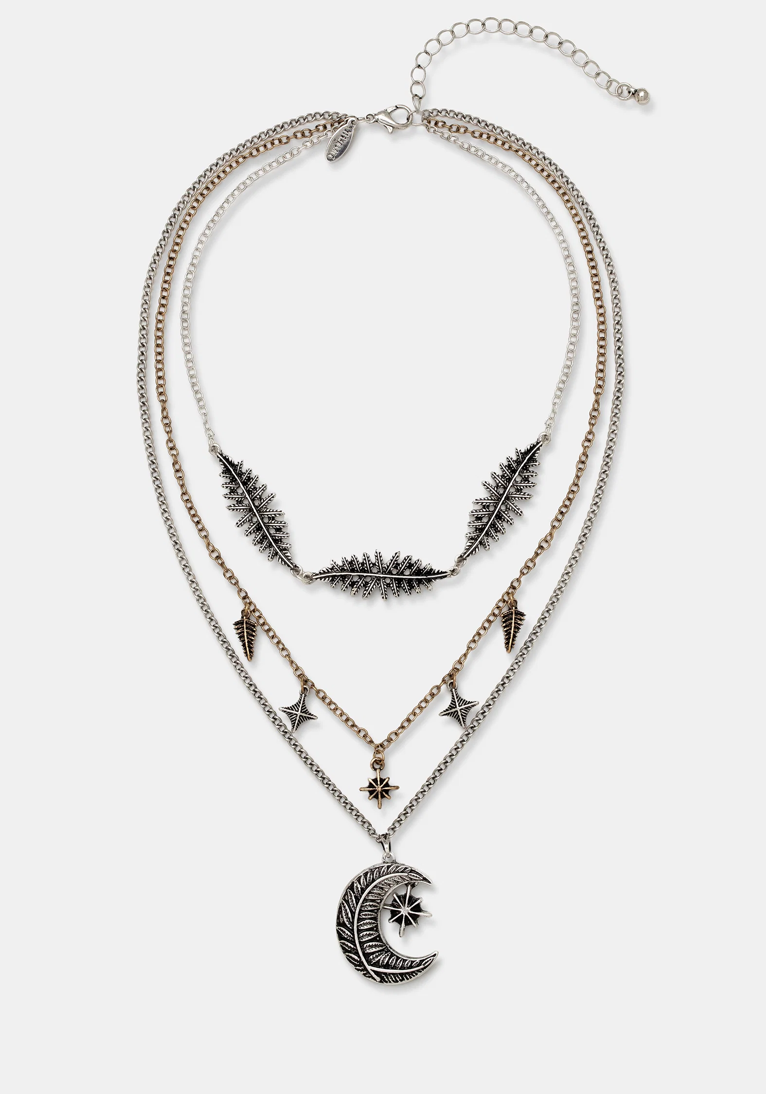 Abellona Moon Fern Layered Charm Necklace - Image 6