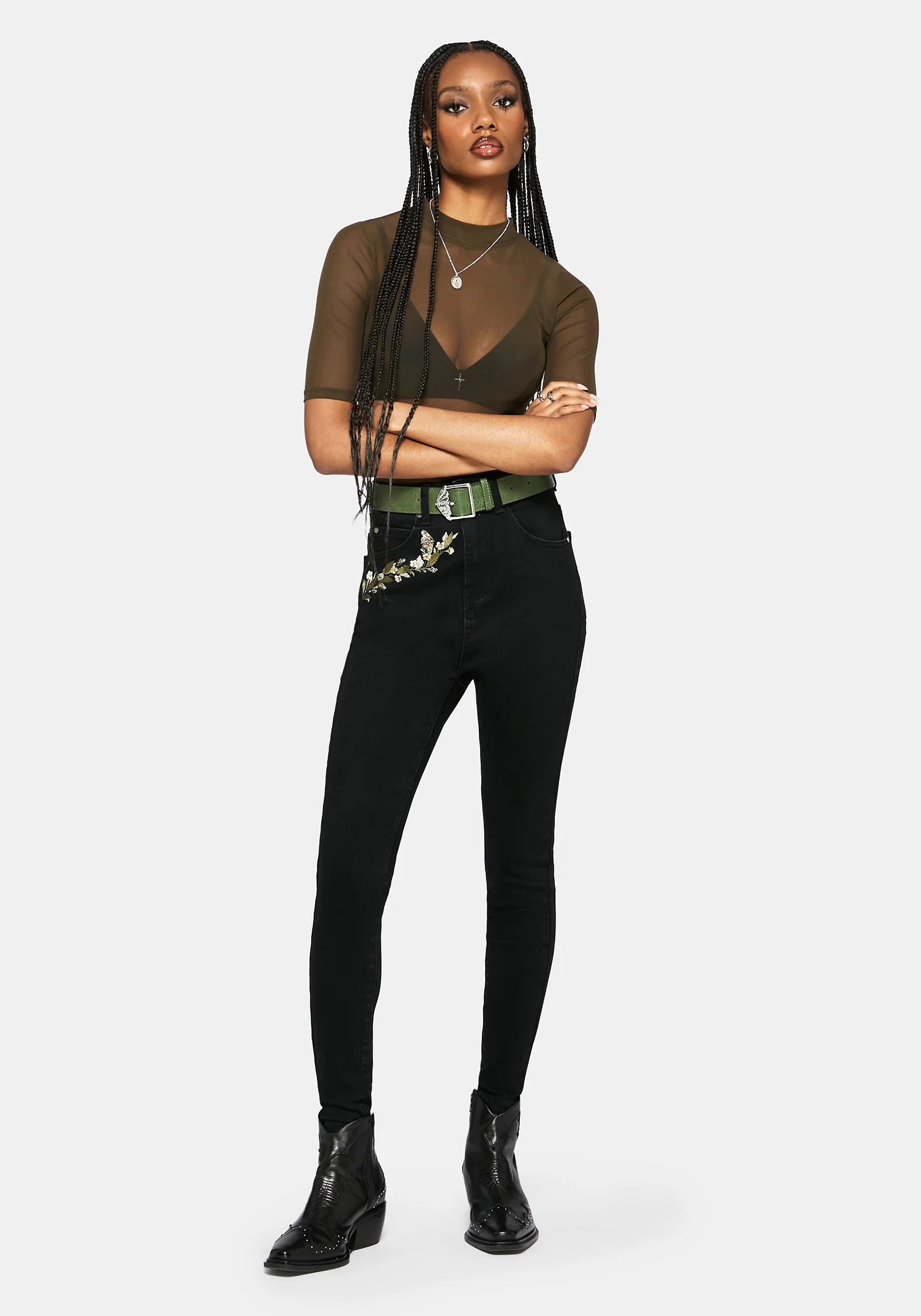Abundance Embroidered Denim Skinny Jean - Image 4