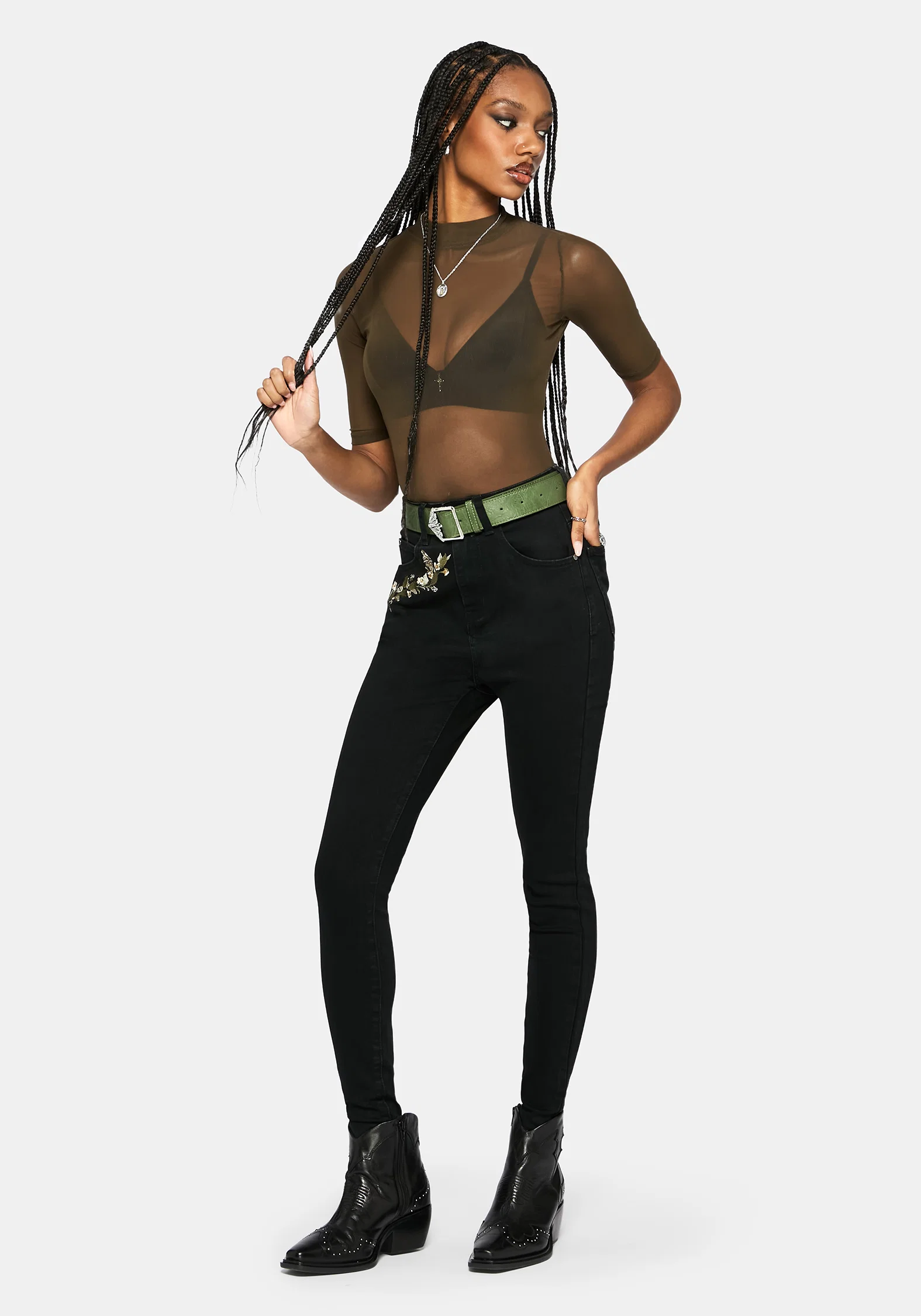 Abundance Embroidered Denim Skinny Jean - Image 6