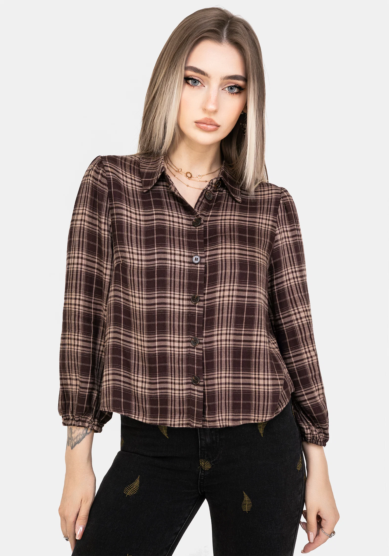 Adra Check Button Up Shirt - Image 4