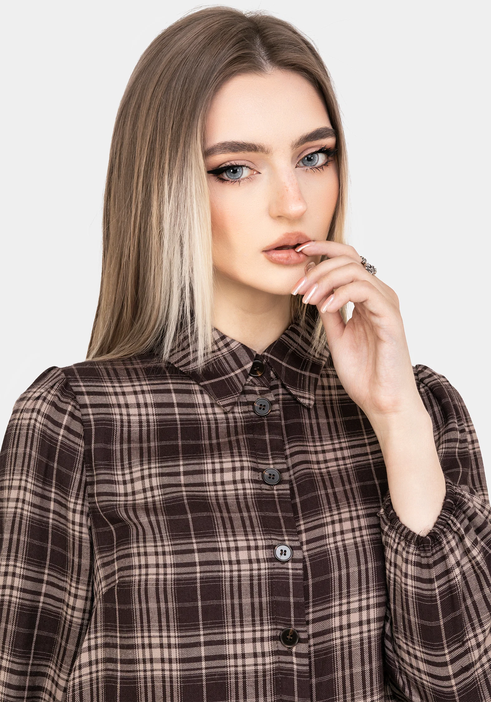 Adra Check Button Up Shirt - Image 6