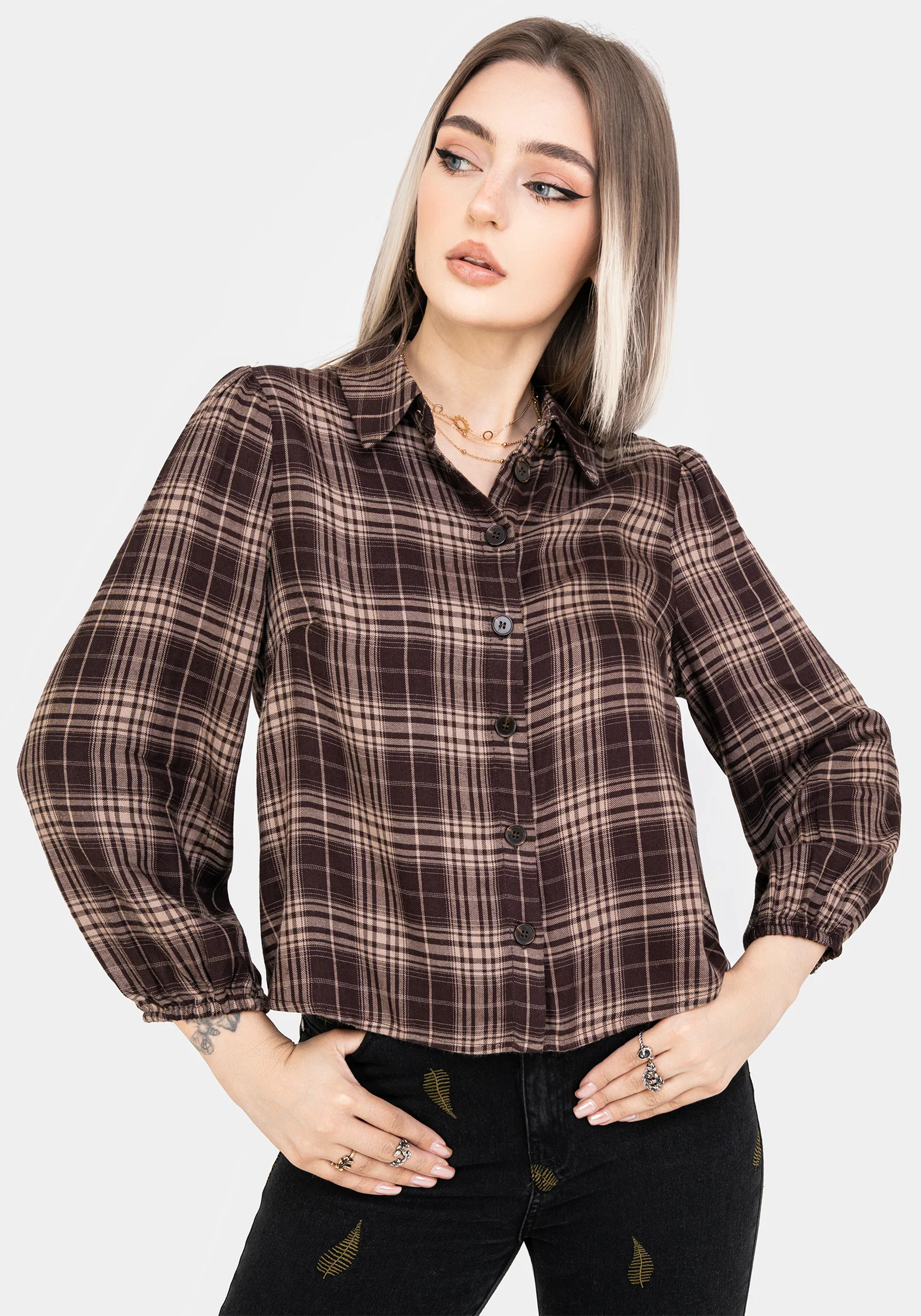 Adra Check Button Up Shirt - Image 7