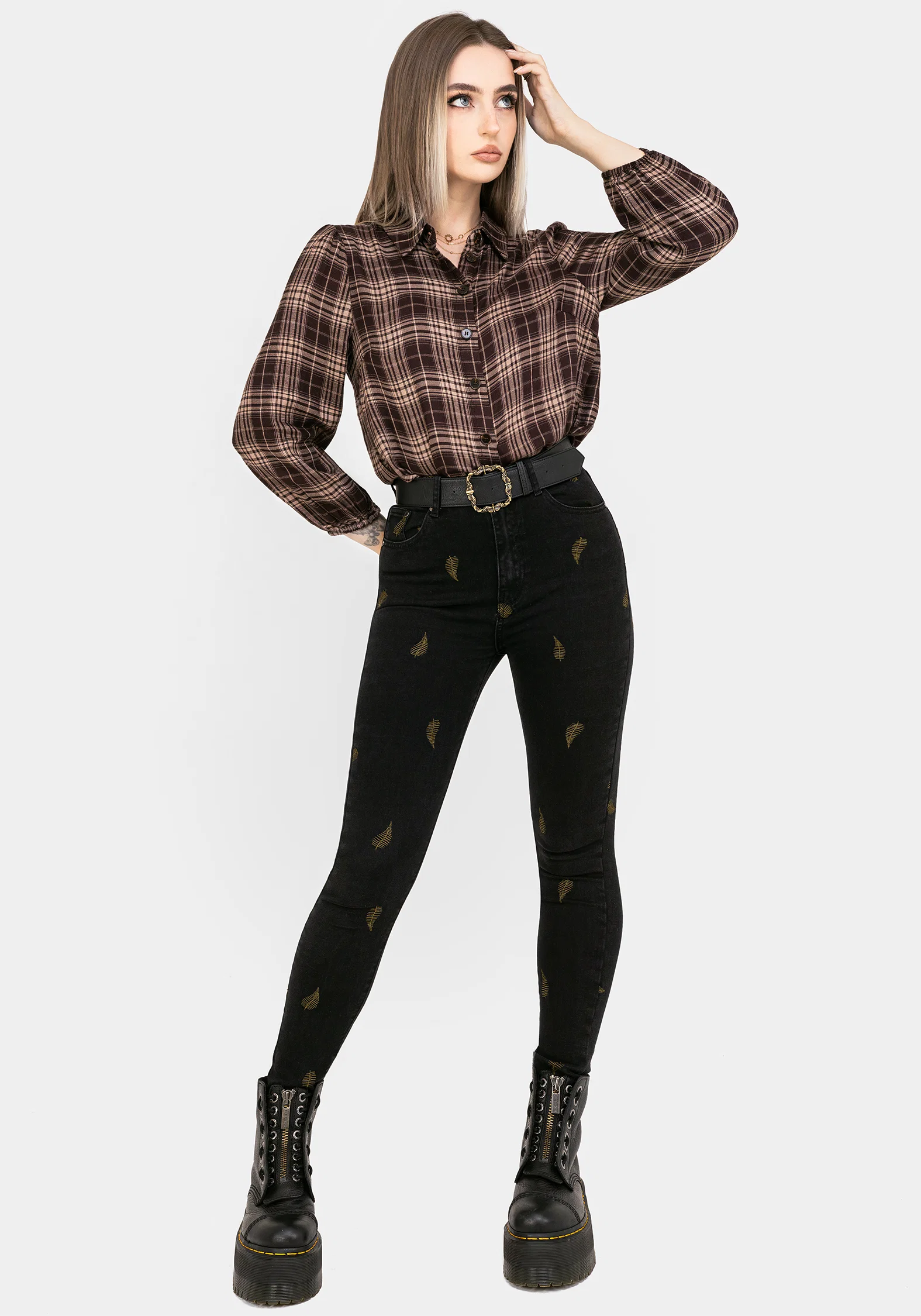 Adra Check Button Up Shirt - Image 8