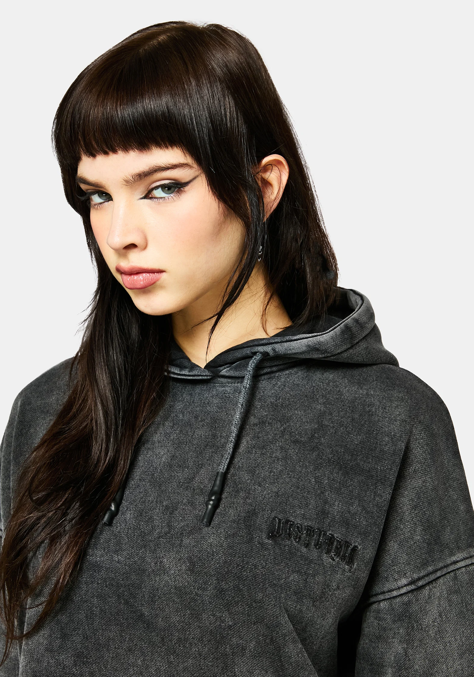 Aelin Sword Applique Hooded Sweater Dress - Black - Image 7