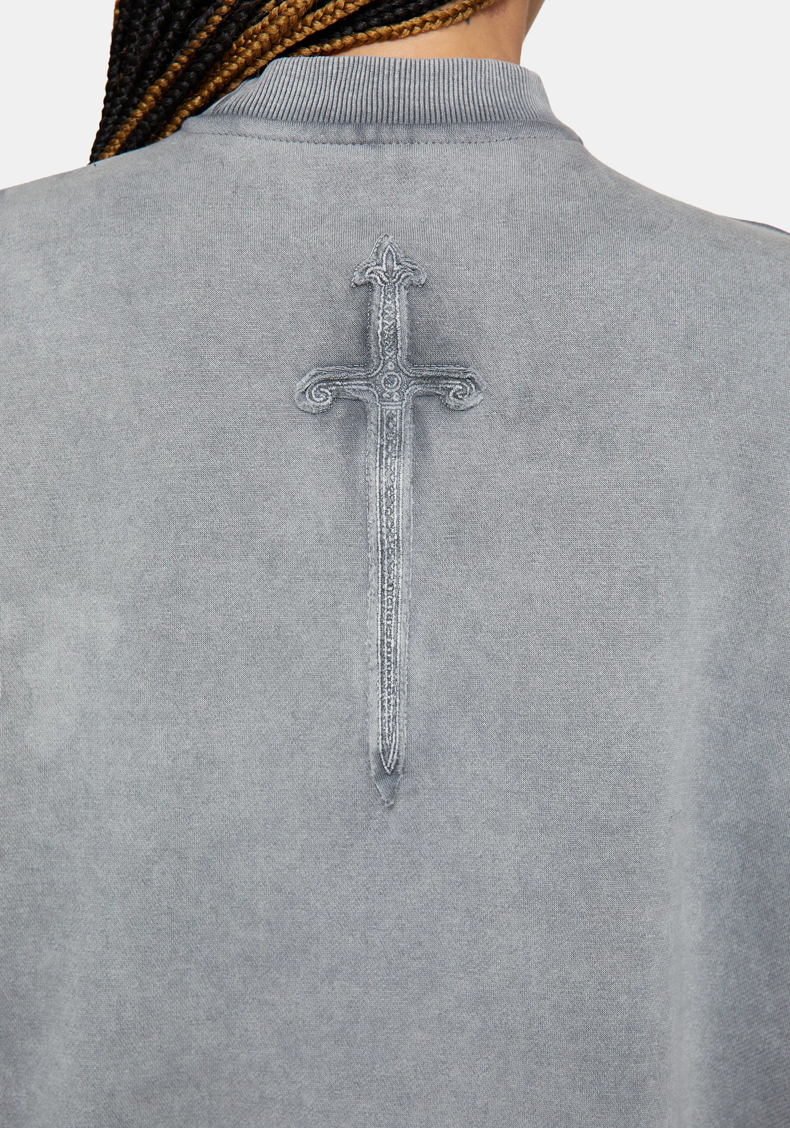 Aelin Sword Applique Sweater Dress - Grey - Image 2
