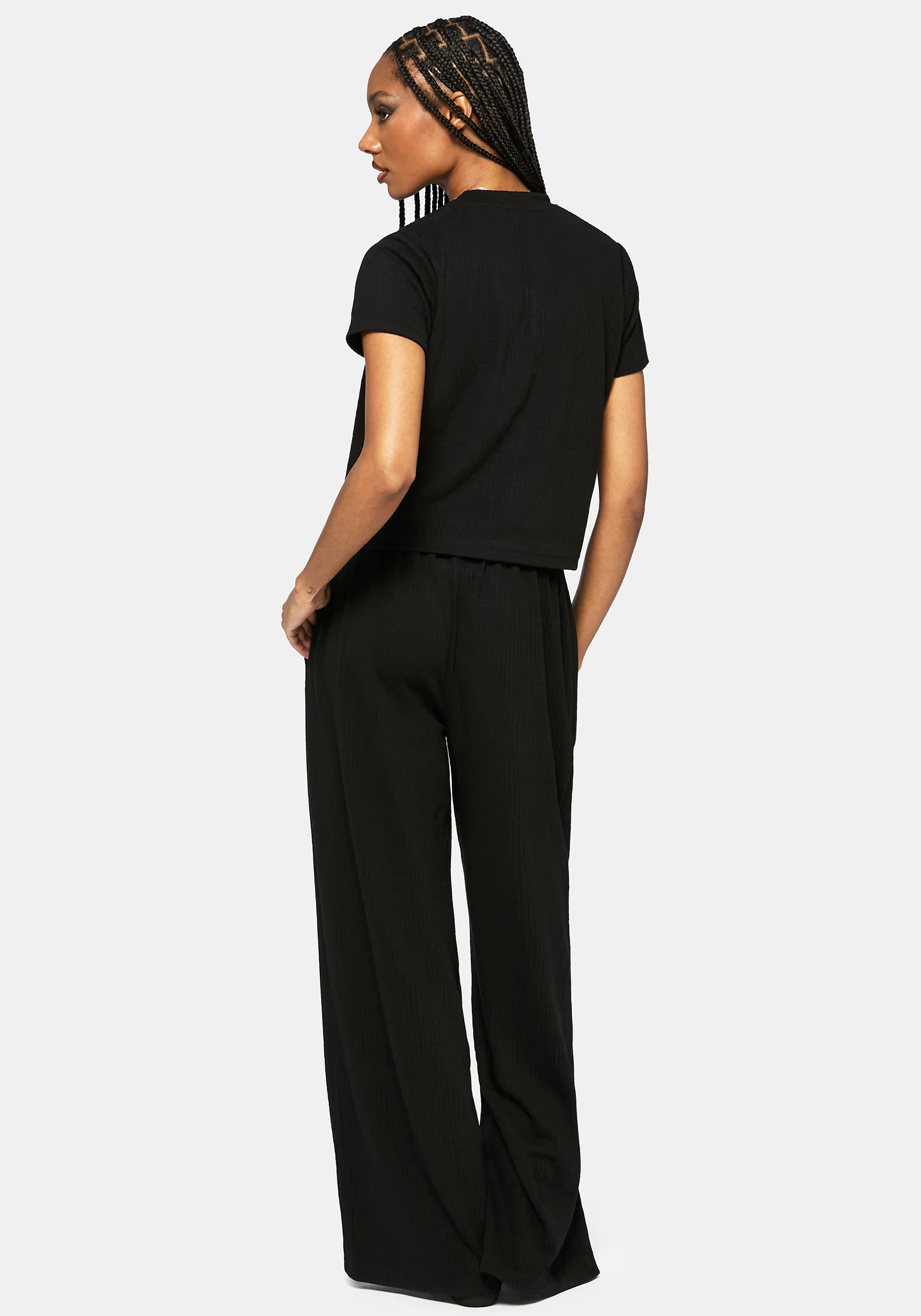 Aelin Sword Embroidered Short Sleeve Ribbed Top - Image 5