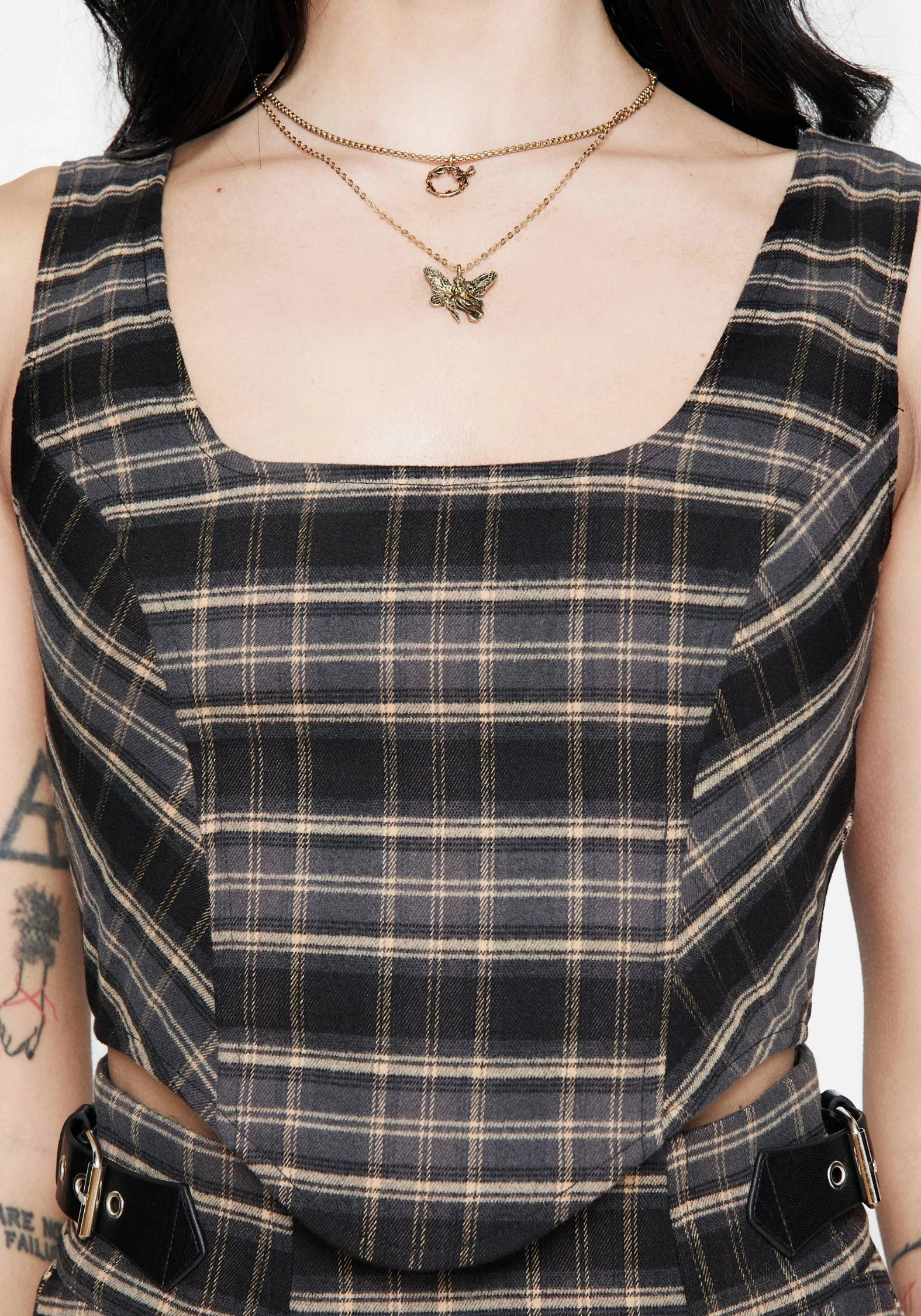 Aiden Check Corset Top - Image 2
