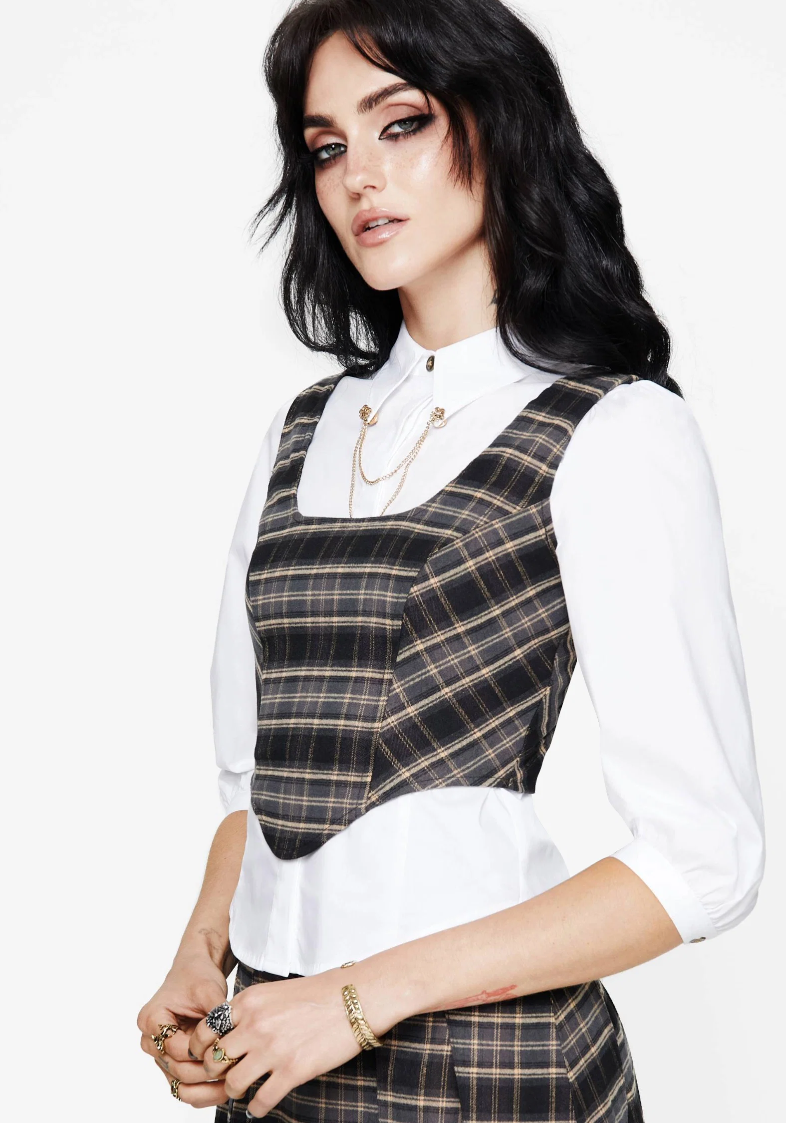 Aiden Check Corset Top - Image 4