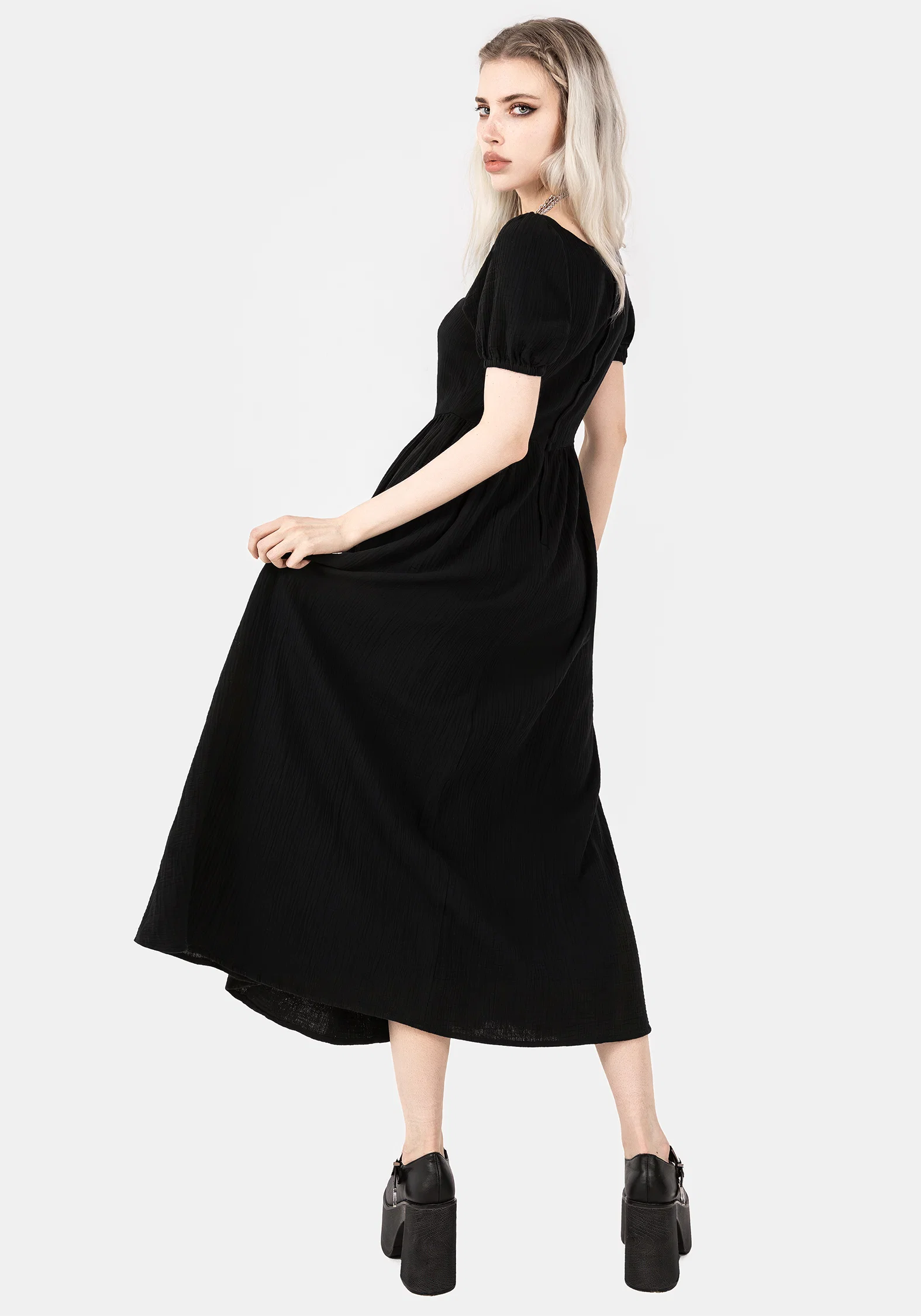 Alder Cotton Detail Midaxi Dress - Image 3