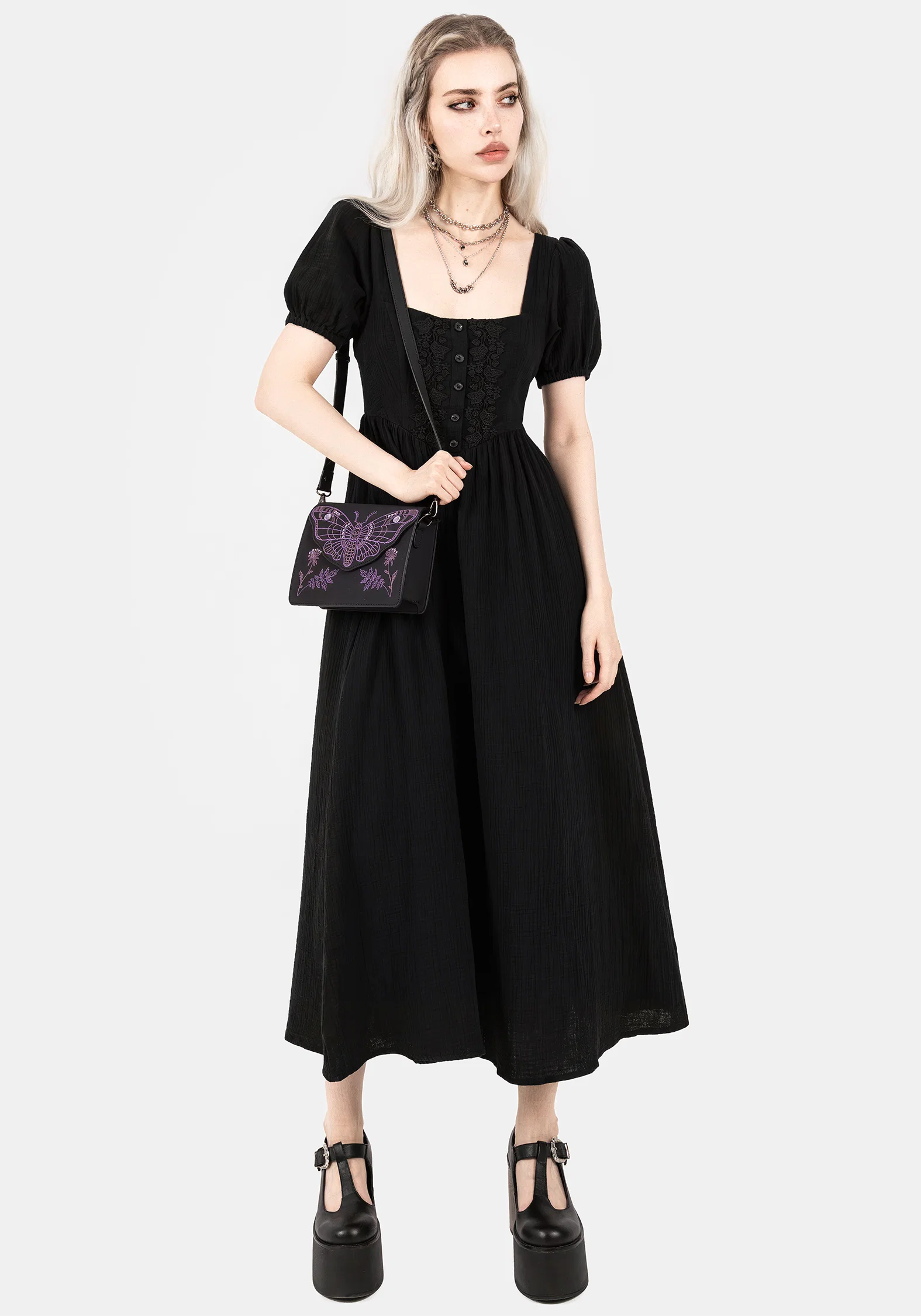 Alder Cotton Detail Midaxi Dress - Image 4