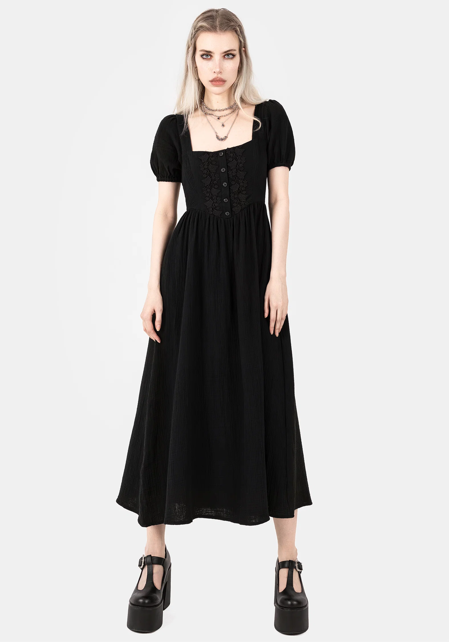 Alder Cotton Detail Midaxi Dress - Image 5