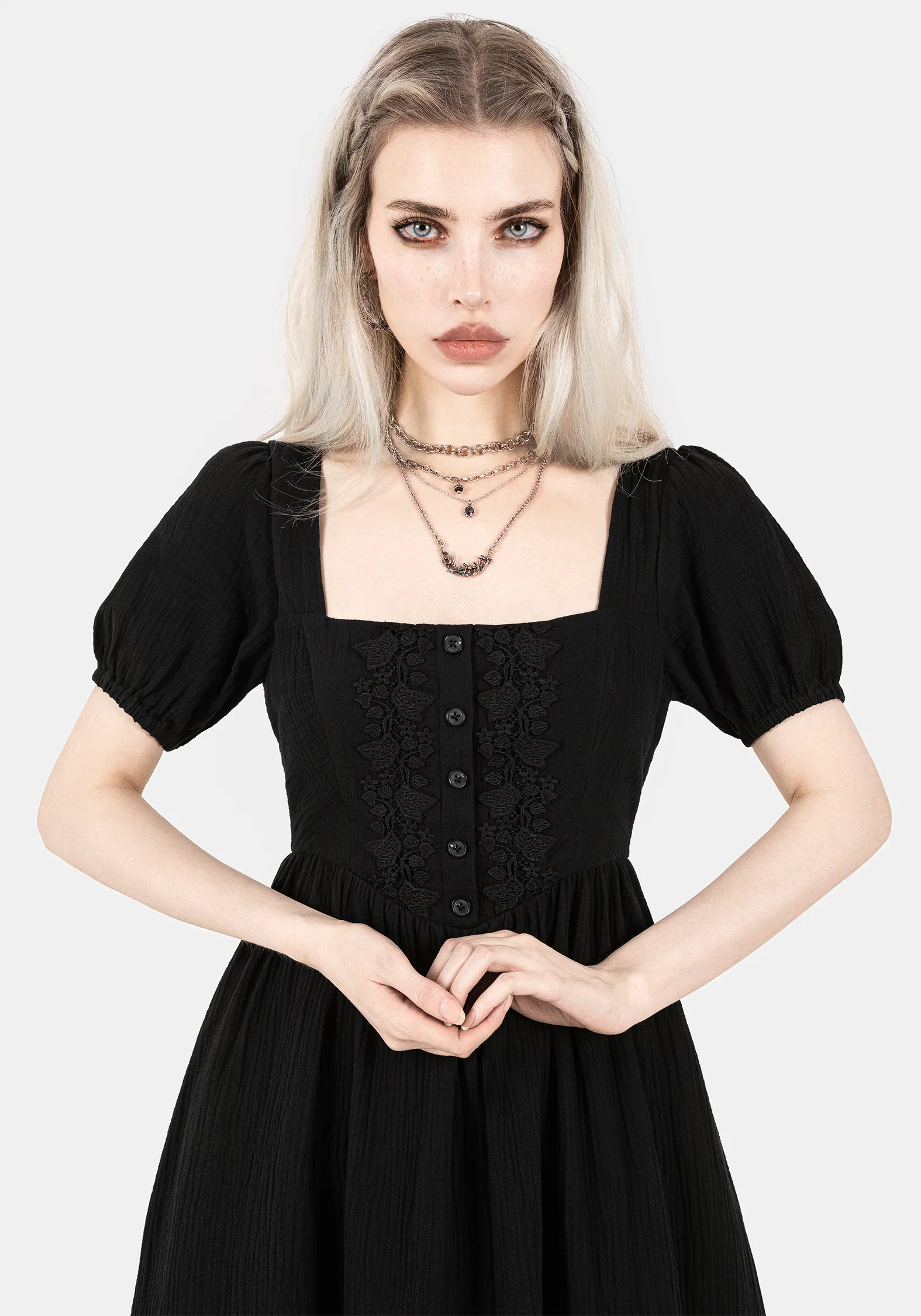 Alder Cotton Detail Midaxi Dress - Image 6