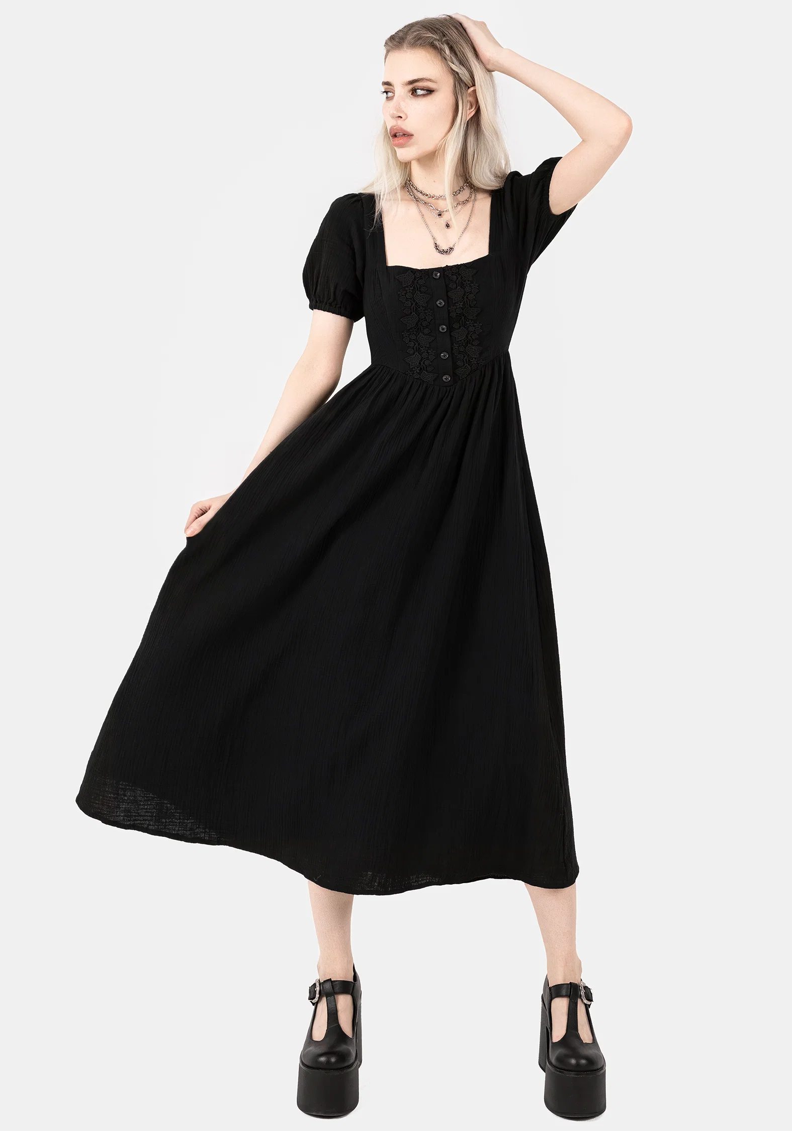 Alder Cotton Detail Midaxi Dress - Image 7