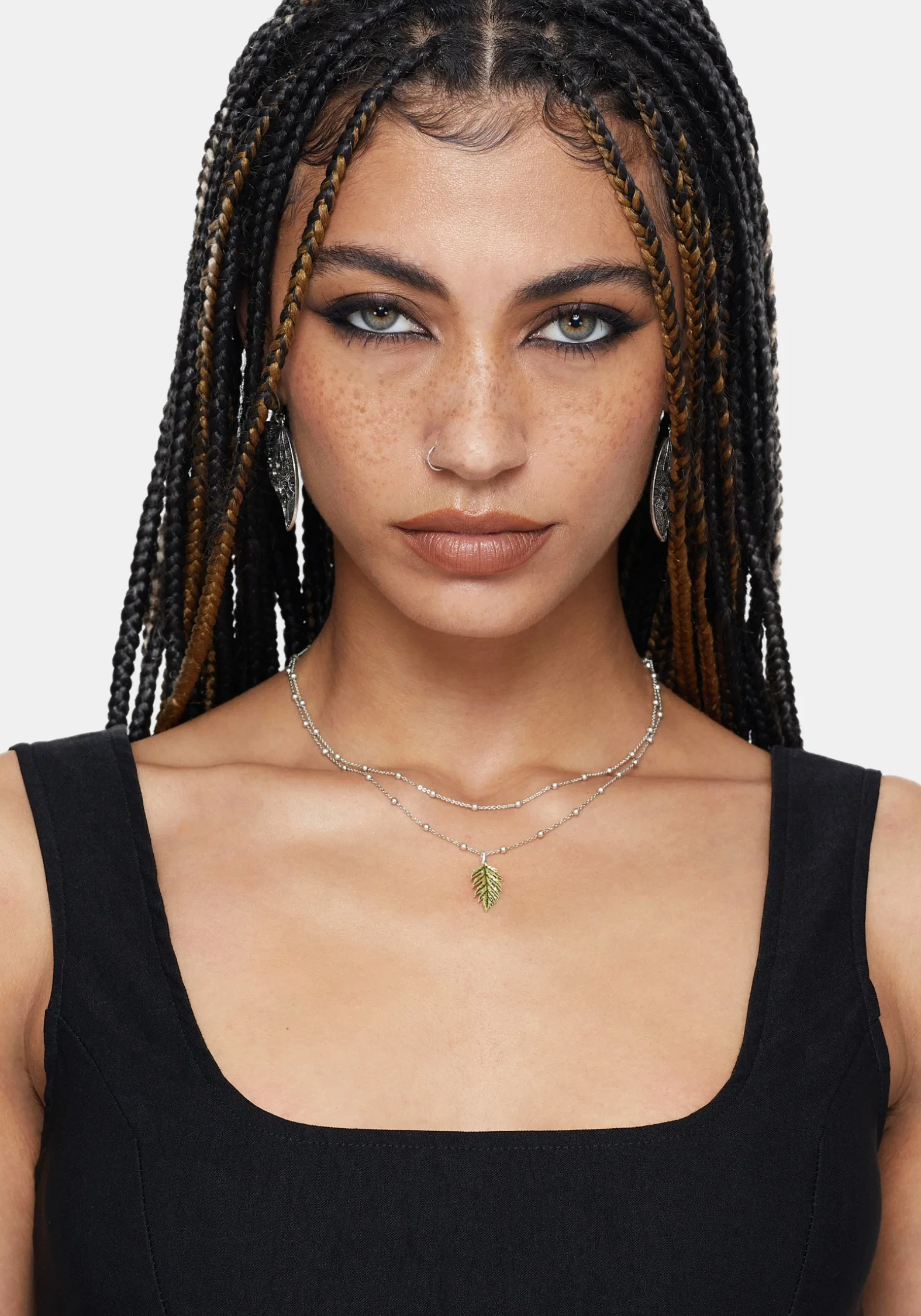Alderwood Fern Double Layered Necklace - Silver - Image 5