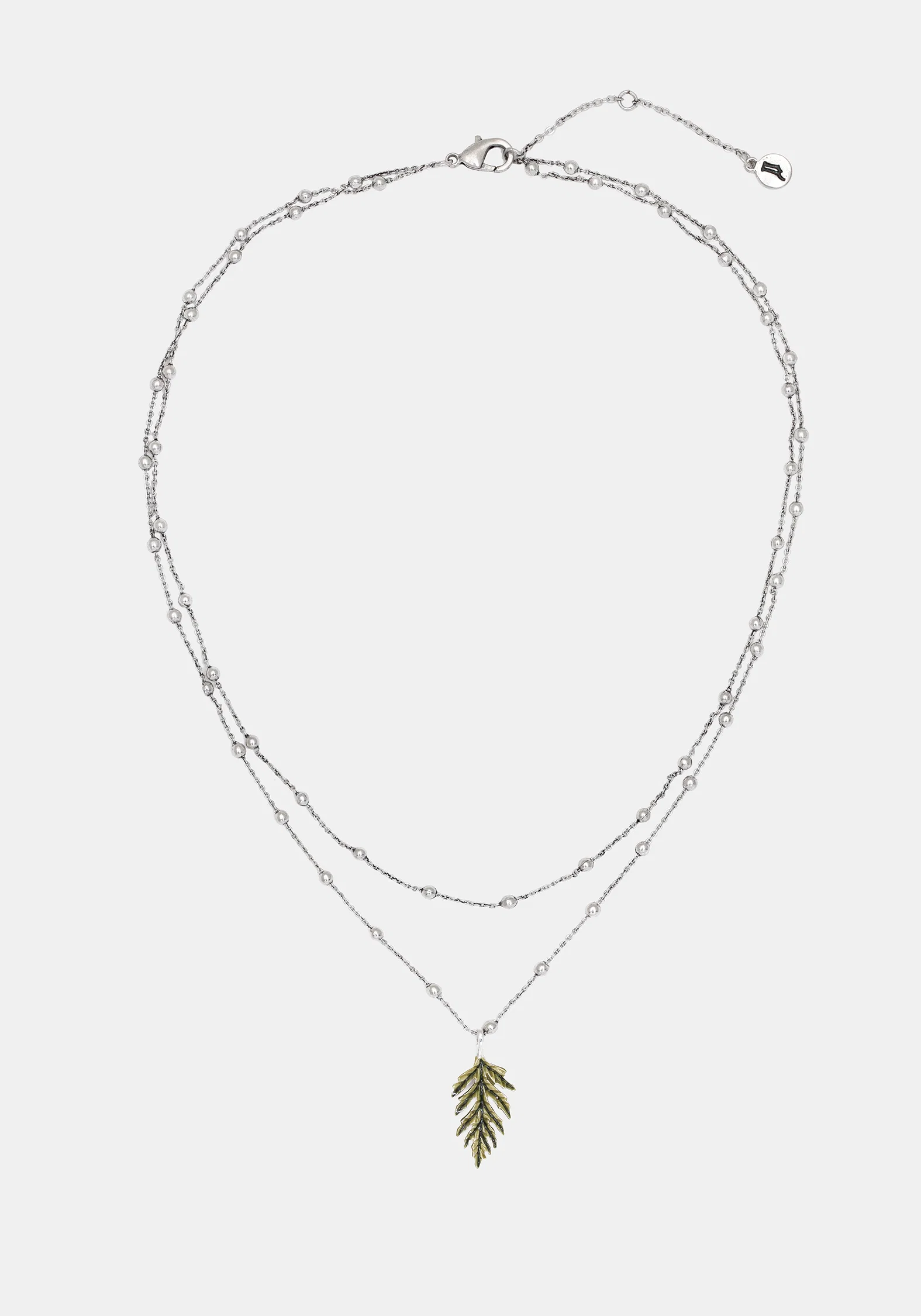 Alderwood Fern Double Layered Necklace - Silver - Image 6
