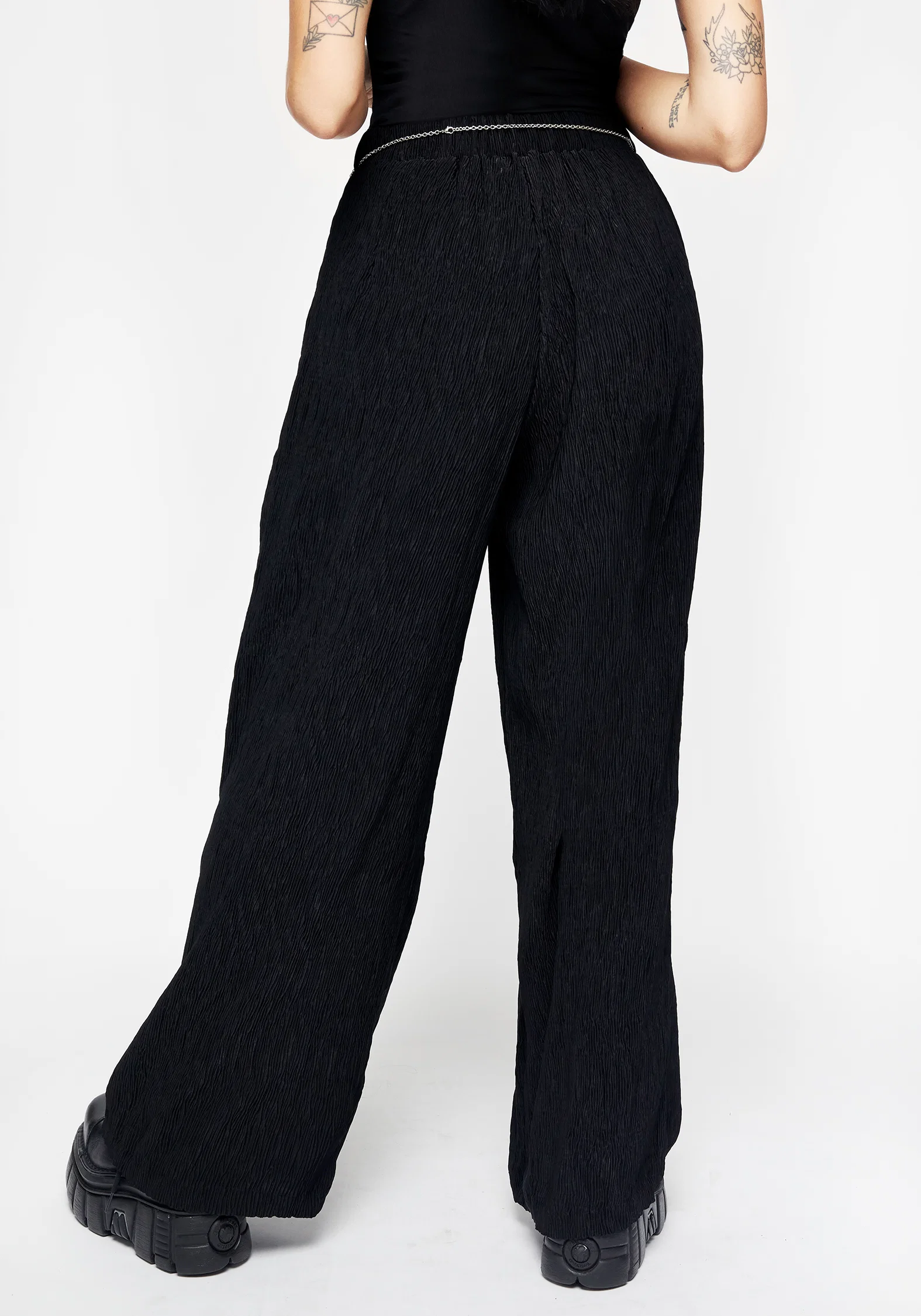 Algea Crinkle Wide Leg Trousers - Image 3
