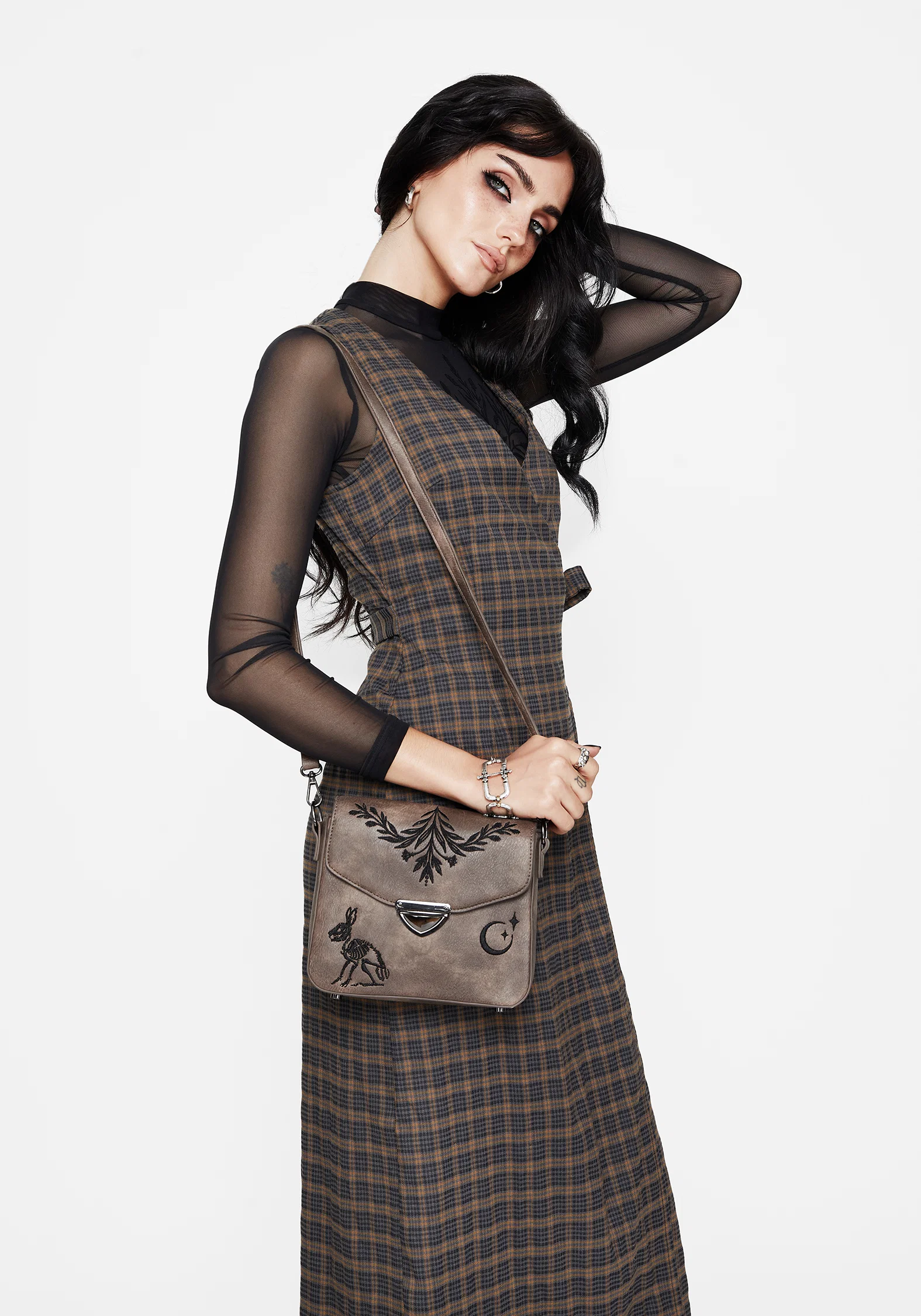 Allure Check Sleeveless Midaxi Wrap Dress - Image 4