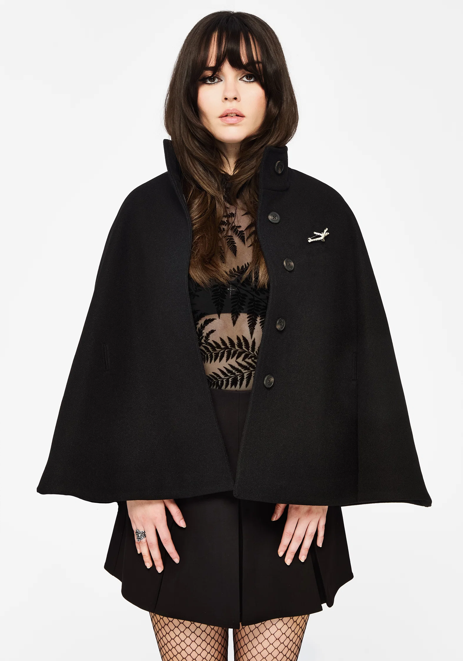 Althea Pin Detail Cape - Image 7