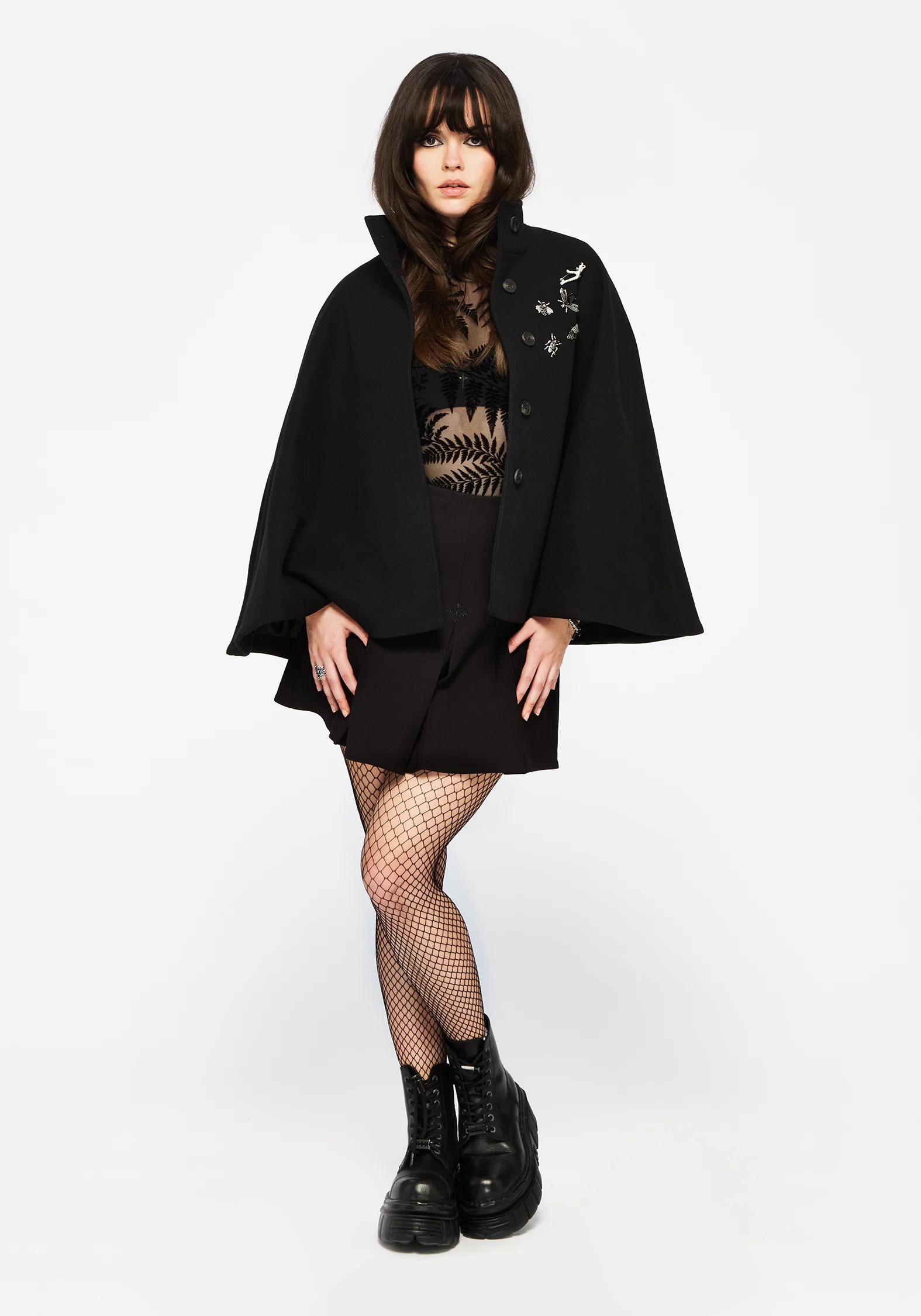 Althea Pin Detail Cape - Image 8