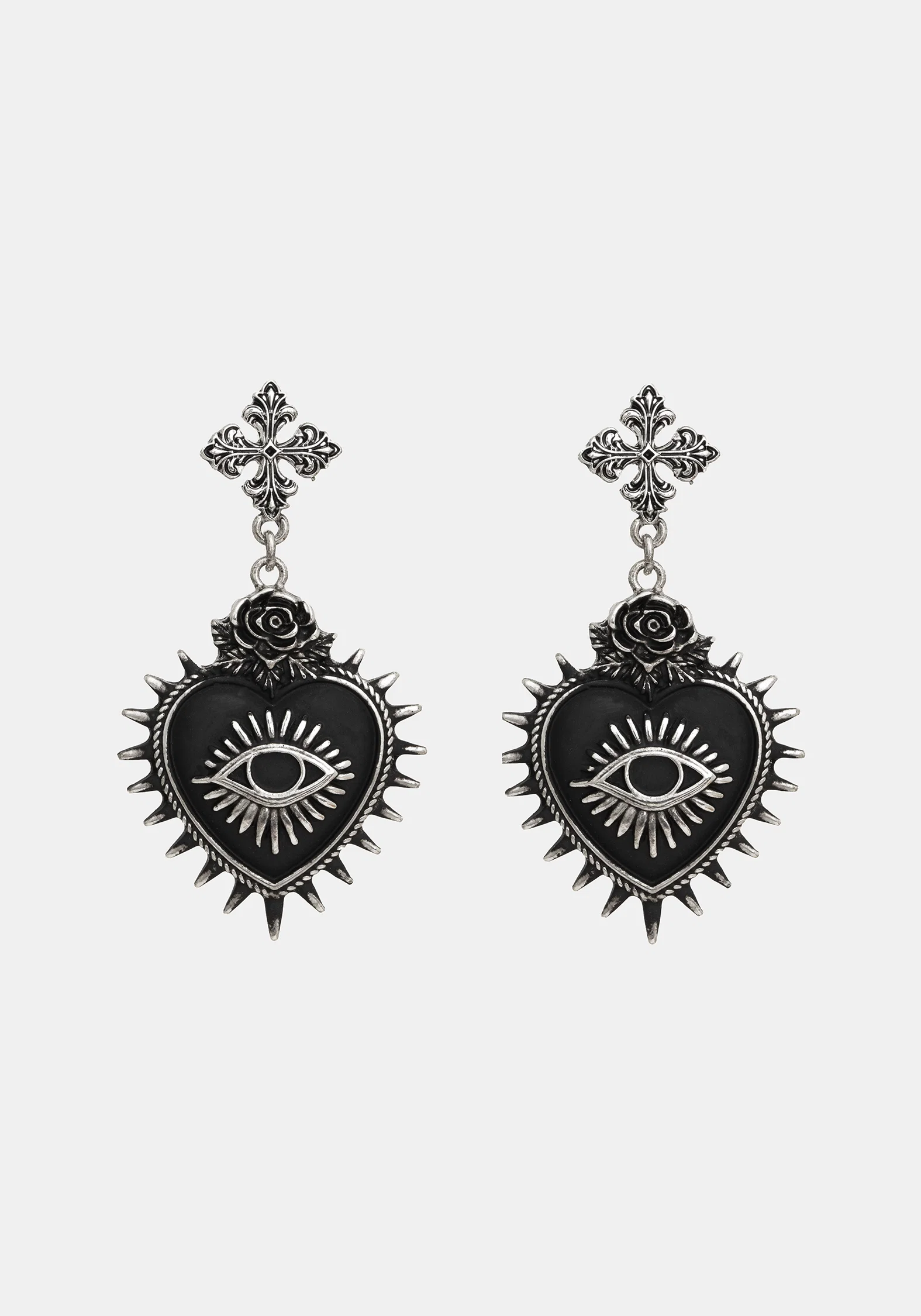 Amada Prickle Sacred Heart Drop Earrings - Image 2