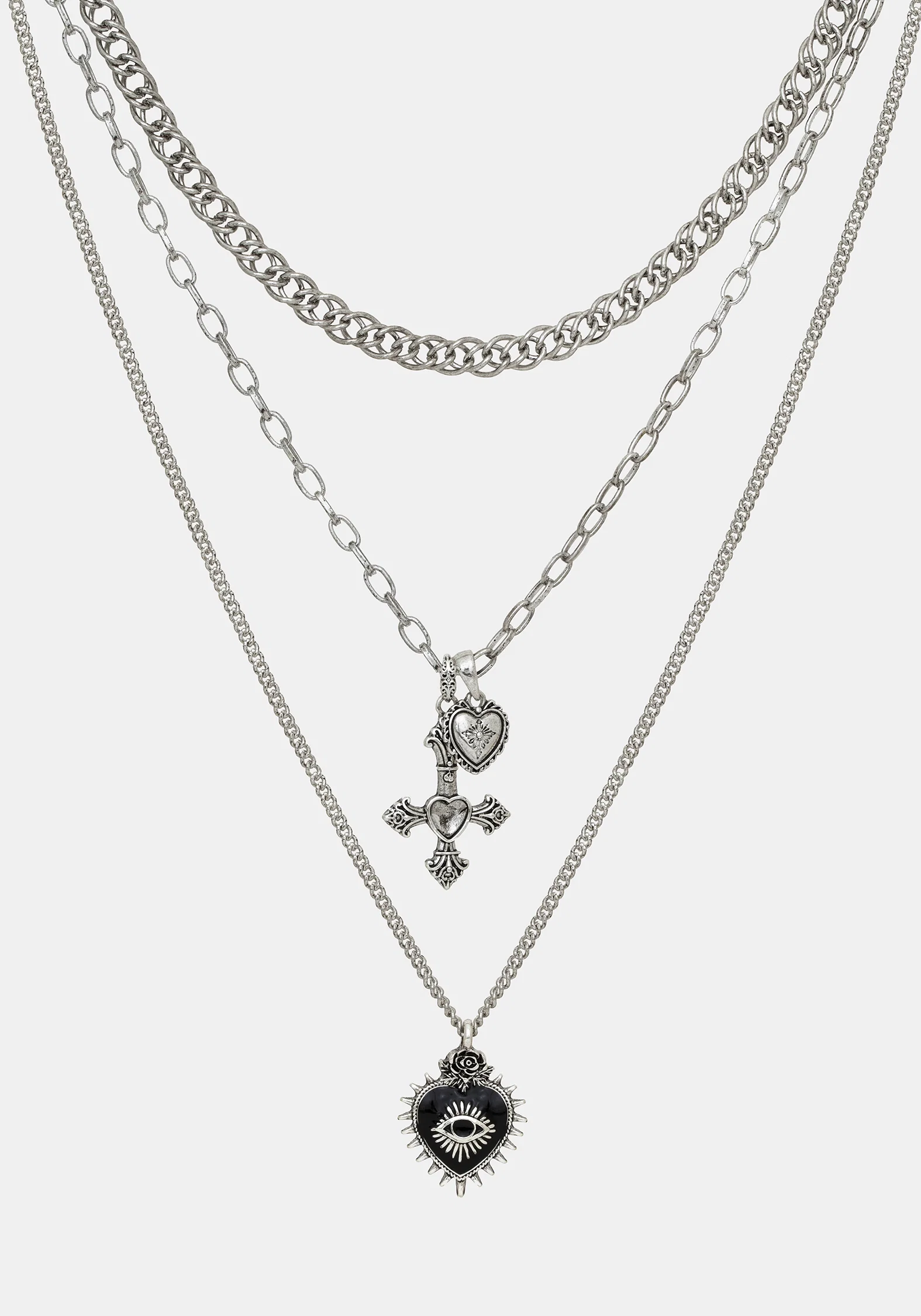 Amada Prickle Scared Heart Layered Necklace - Image 4