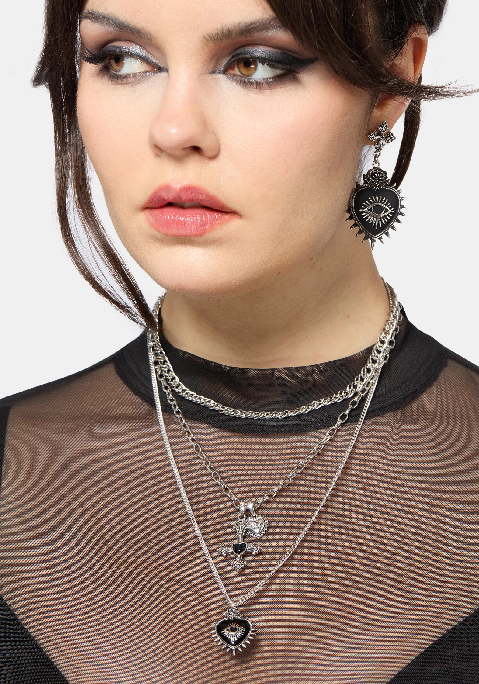Amada Prickle Scared Heart Layered Necklace - Image 5