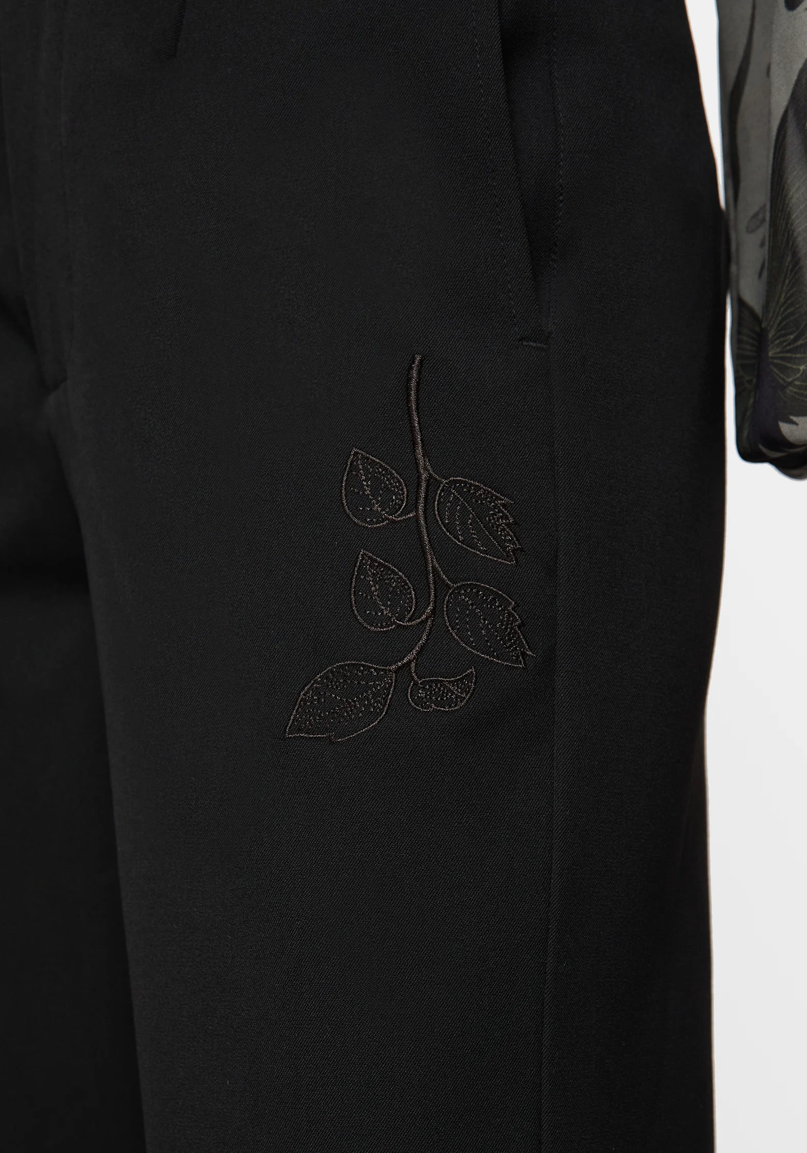 Amalthea Embroidered Tailored Wide Leg Trousers - Image 2