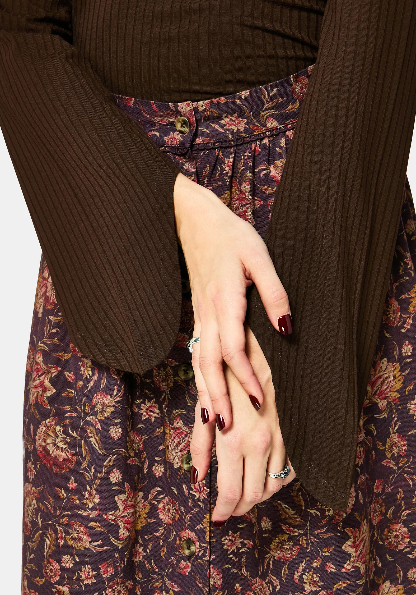 Amata Flared Sleeve Top - Brown - Image 2