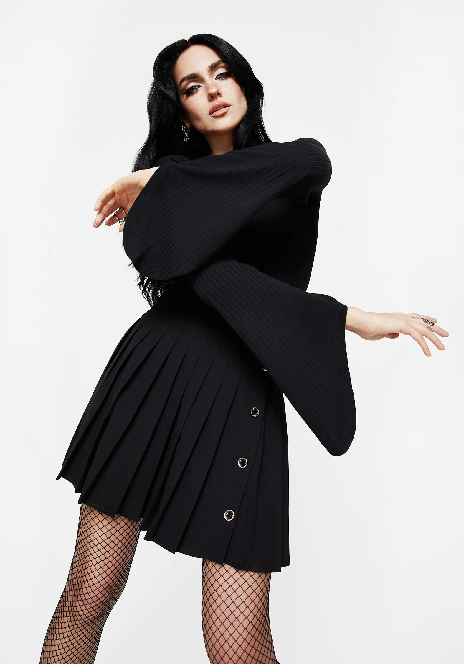 Amata Square Neck Flared Long Sleeve Top - Image 7