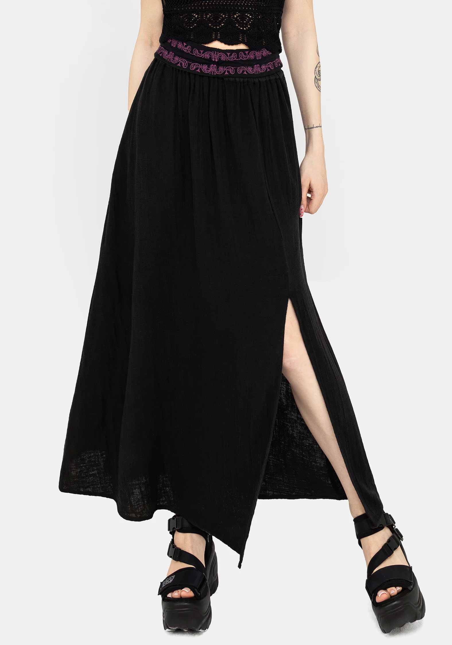 Amatorium Embroidered Cotton Maxi Skirt - Image 2