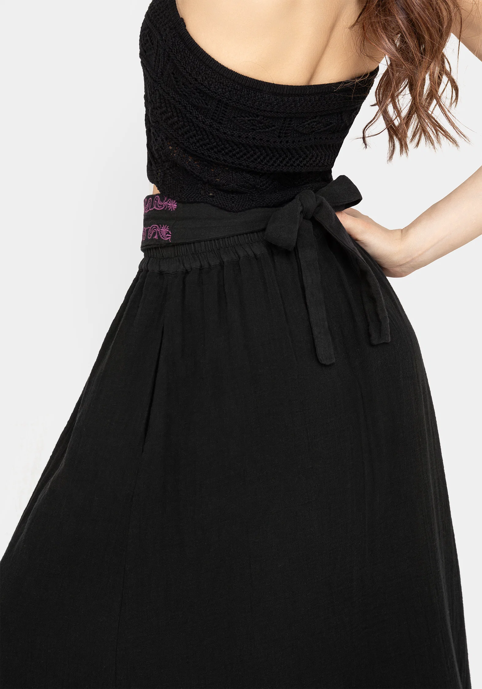 Amatorium Embroidered Cotton Maxi Skirt - Image 8