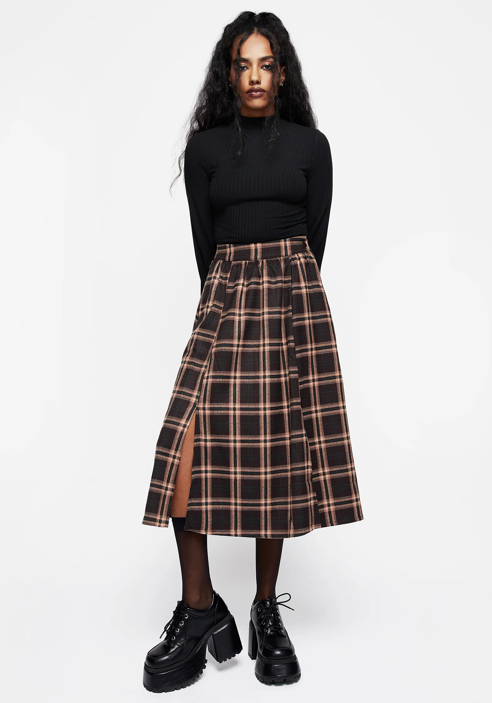 Ambrose Check Midi Skirt - Image 4
