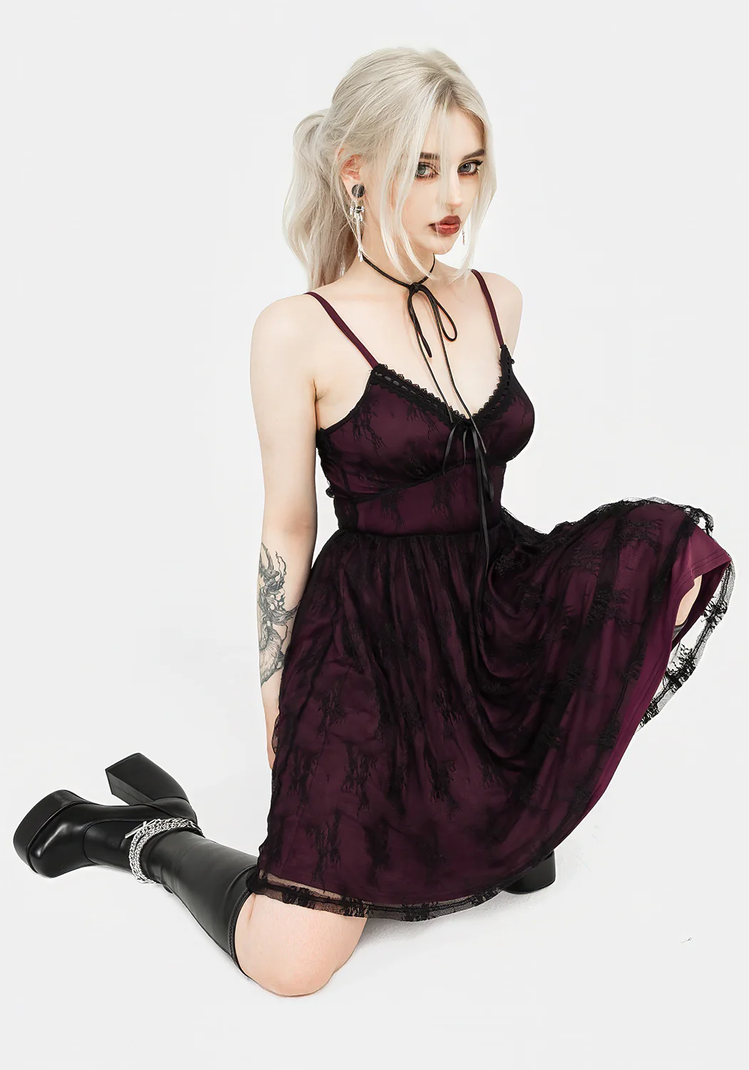 Anastasie Stretch Lace Mini Dress - Image 5