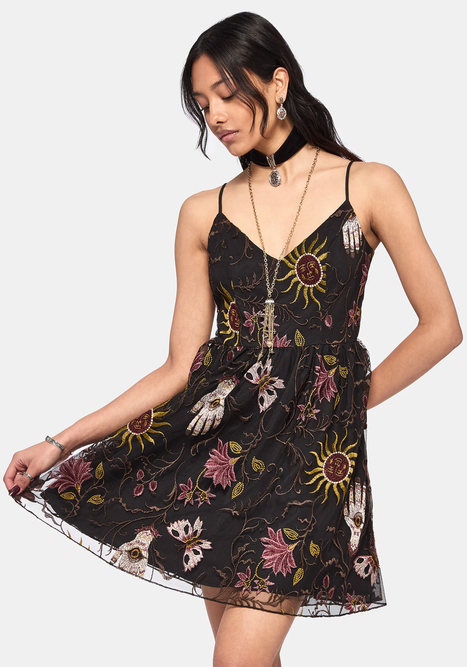 Angela Folk Embroidered Cami Dress - Image 6