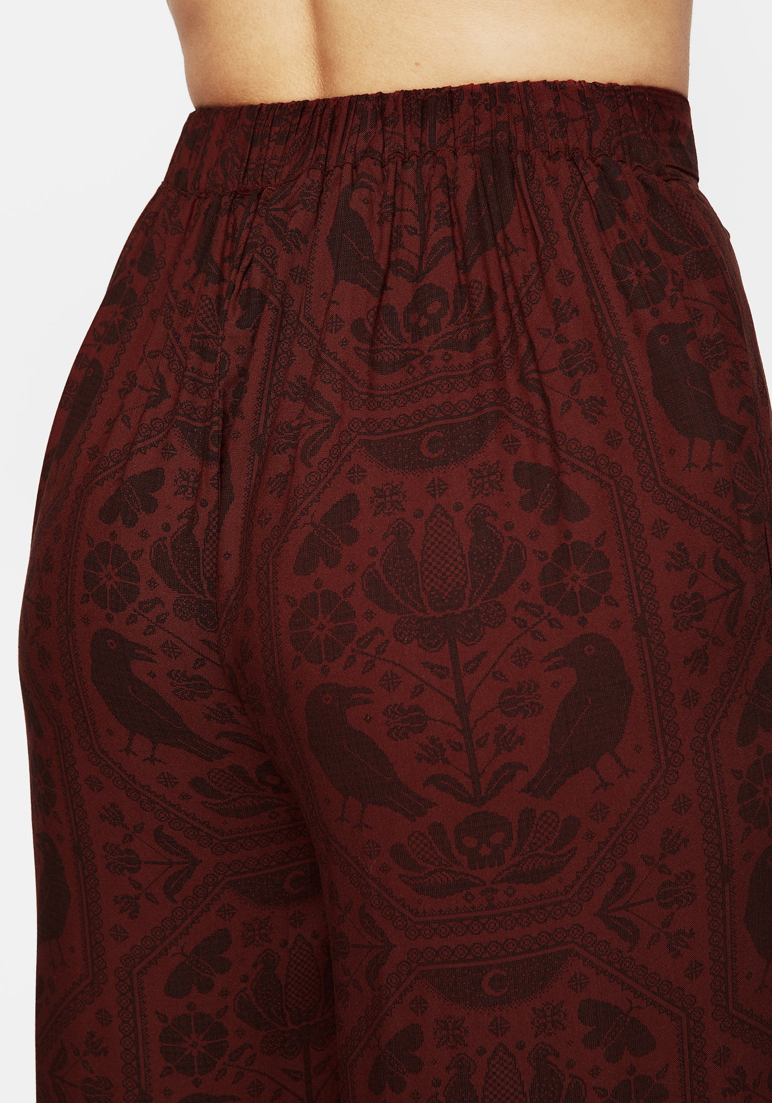 Annabel Tie Waist Wide Leg Culotte Trousers - Rust - Image 5