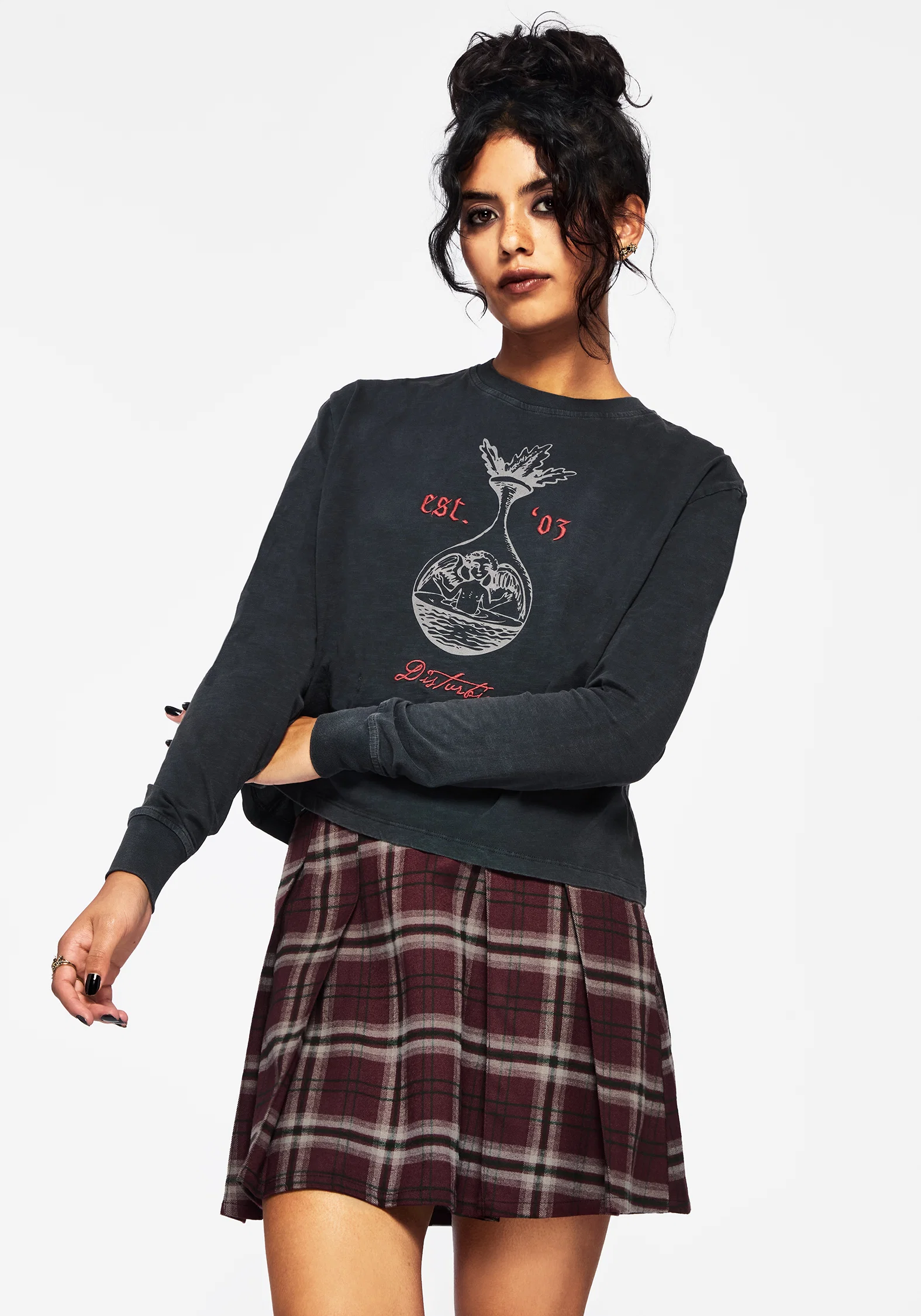 Anointing Long Sleeve Graphic Jersey Crop Top - Image 4