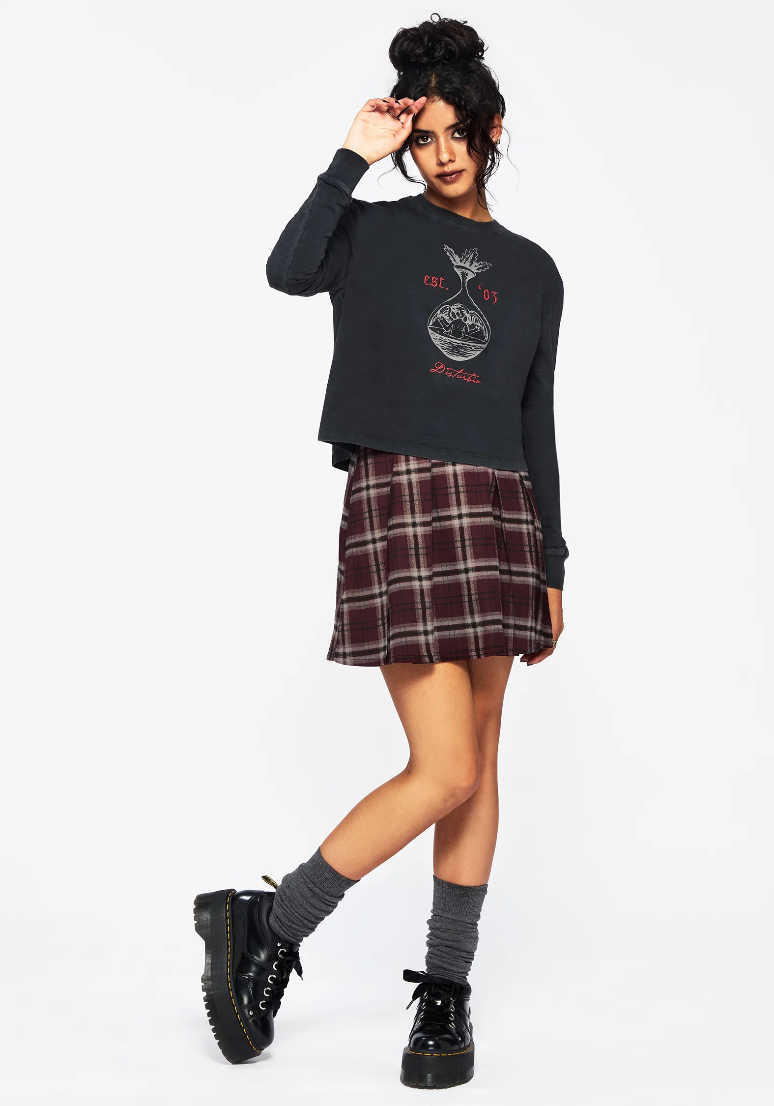 Anointing Long Sleeve Graphic Jersey Crop Top - Image 5