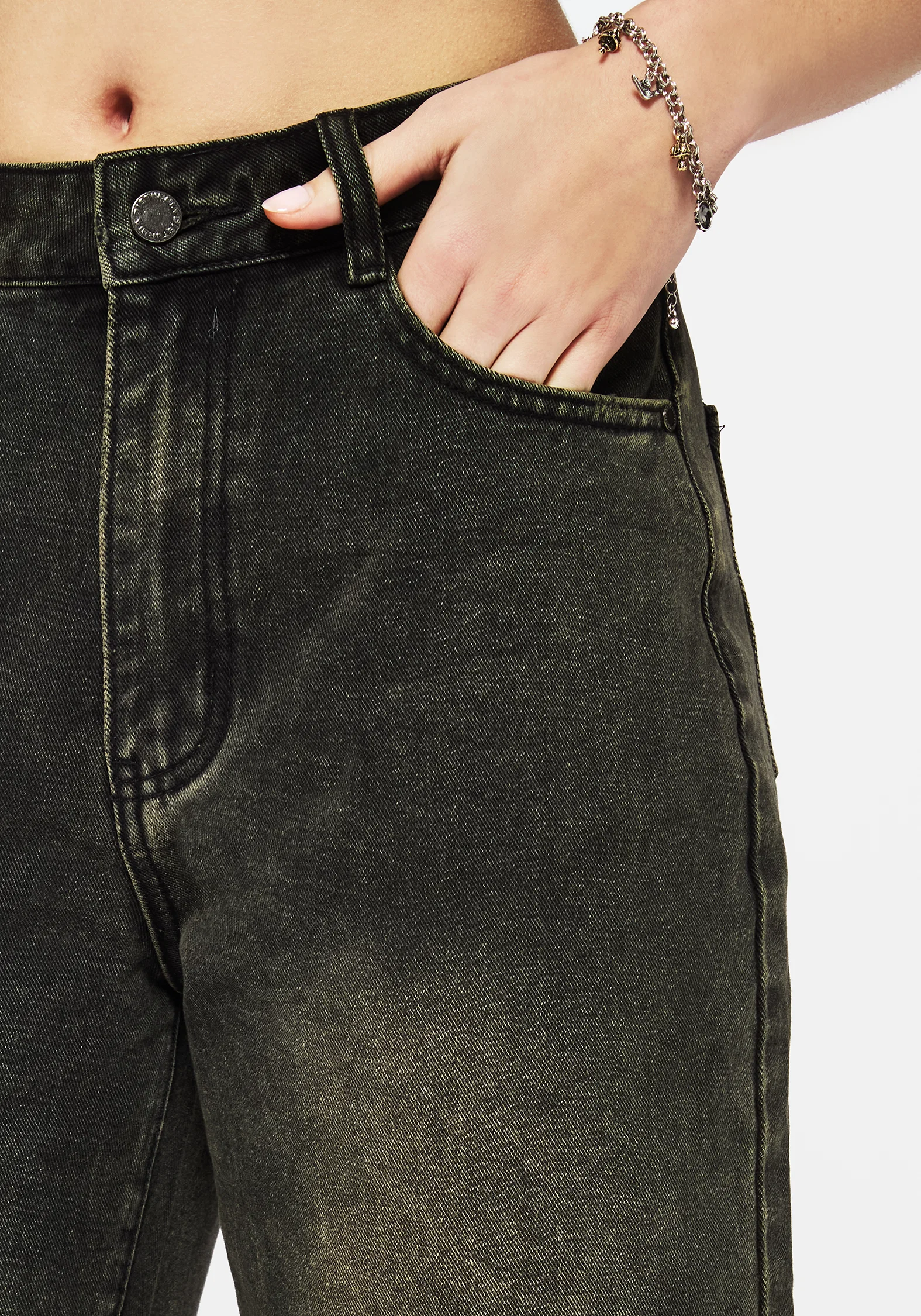 Anthea Wide Leg Washed Denim Jeans - Image 4