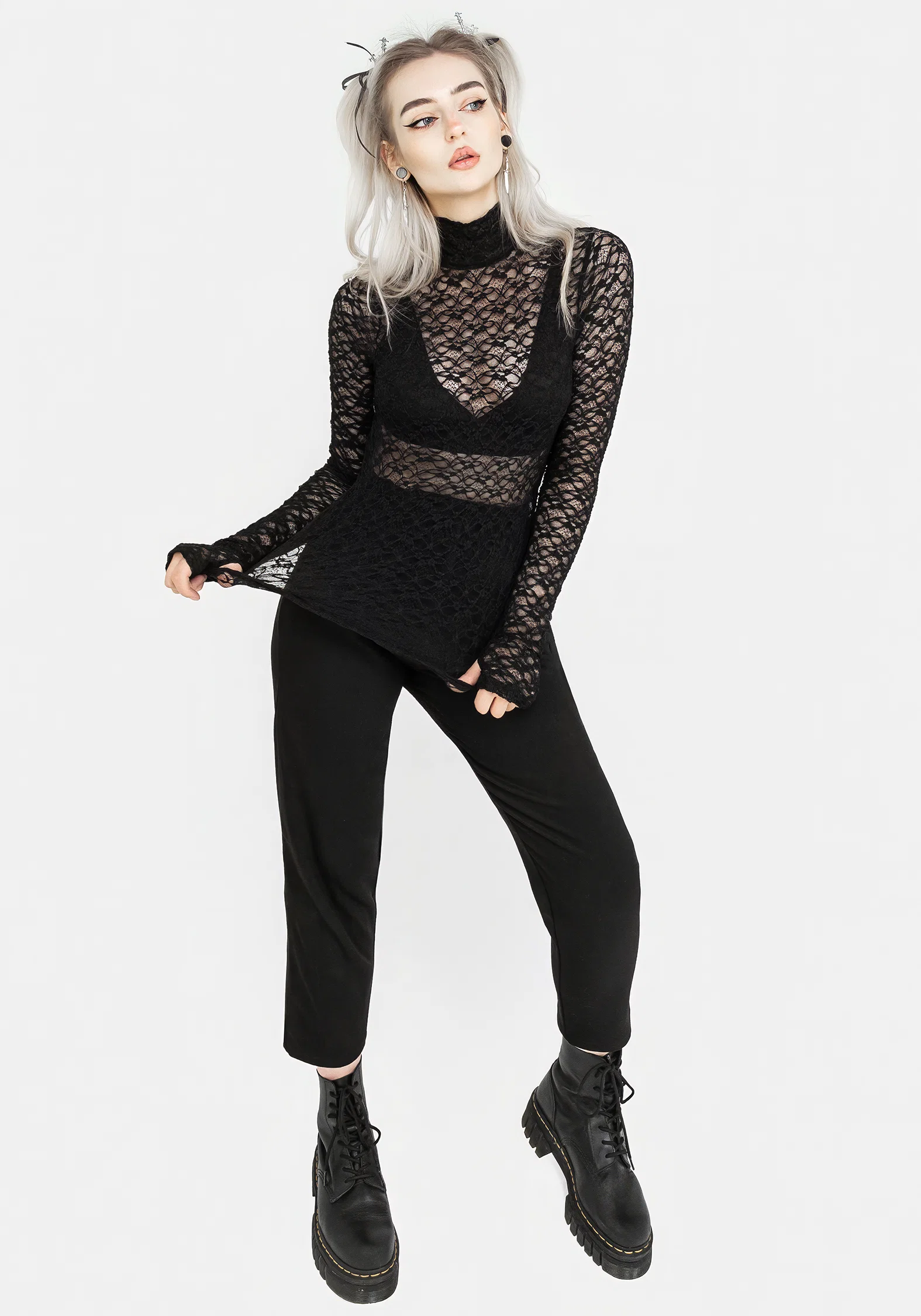 Arabella Lace High Neck Top - Image 7