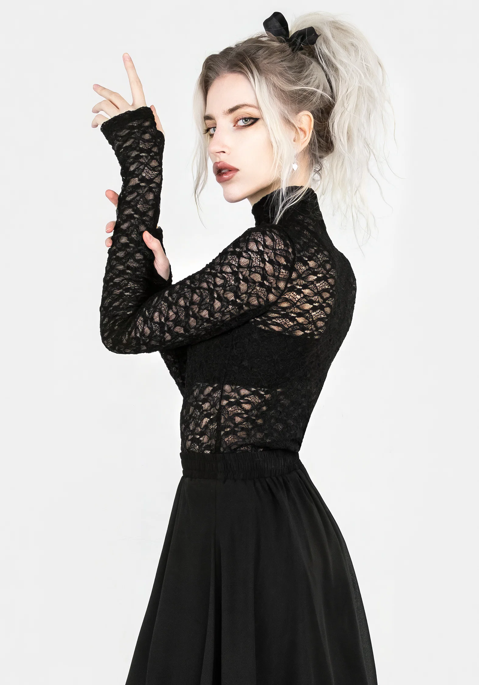 Arabella Lace High Neck Top - Image 8
