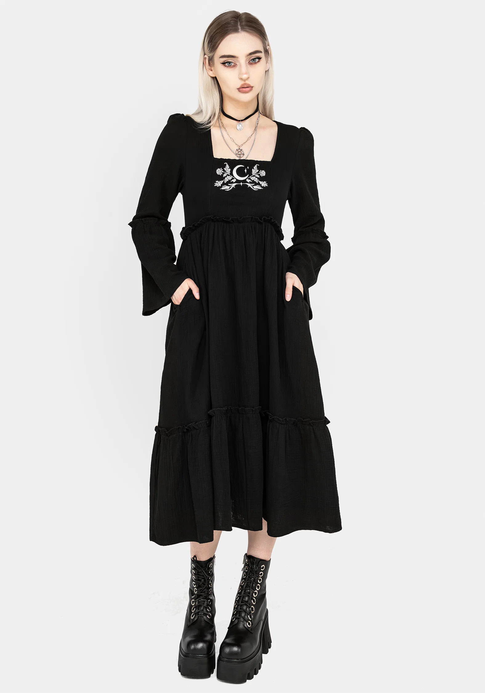 Aradia Embroidered Midi Dress - Image 4