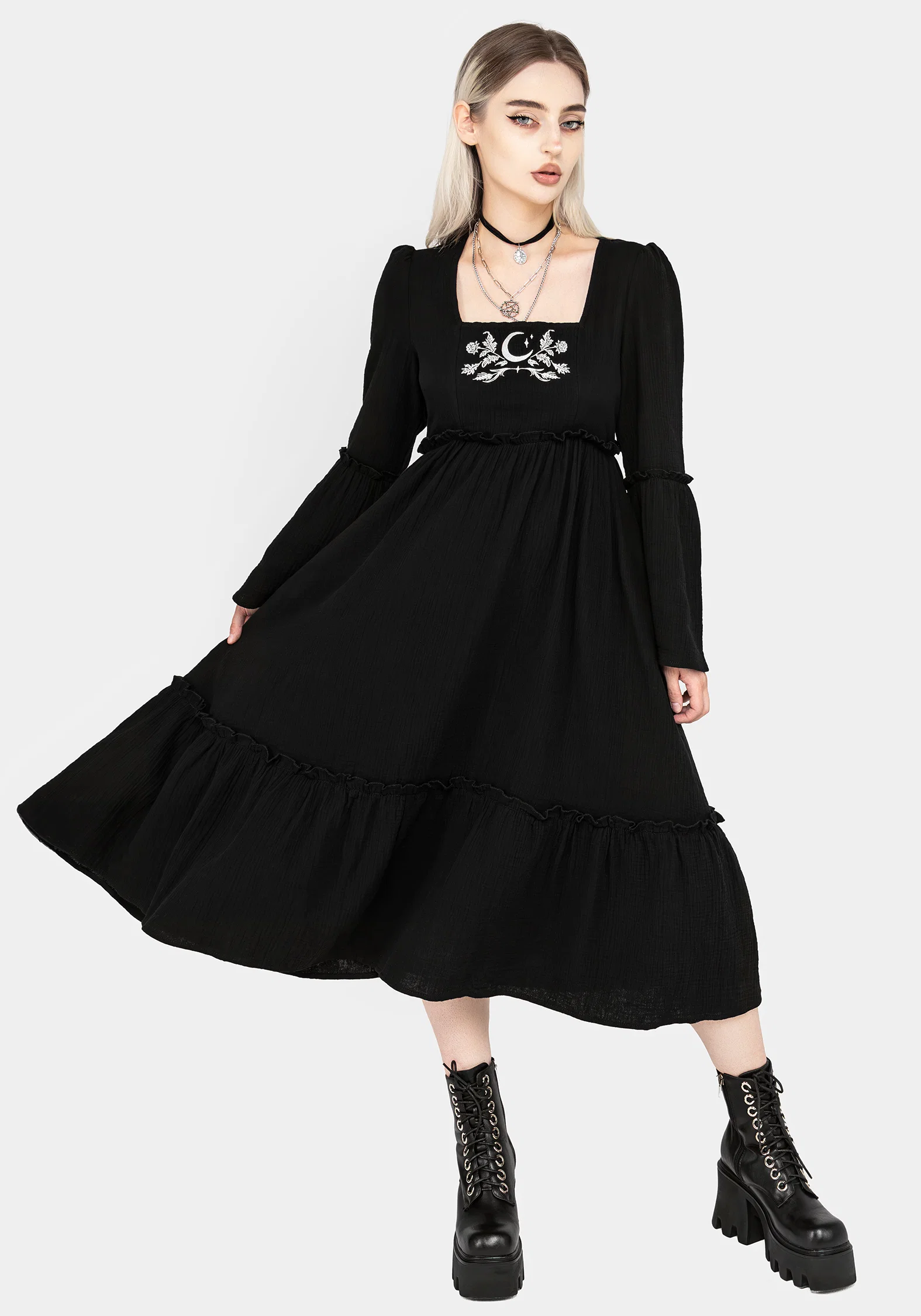 Aradia Embroidered Midi Dress - Image 5