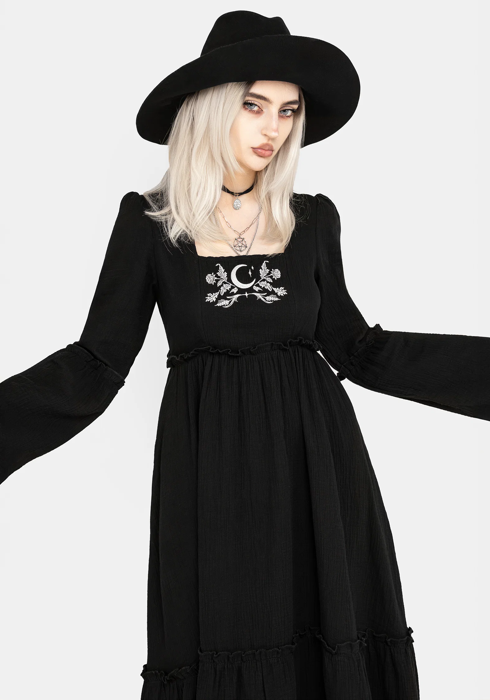 Aradia Embroidered Midi Dress - Image 6