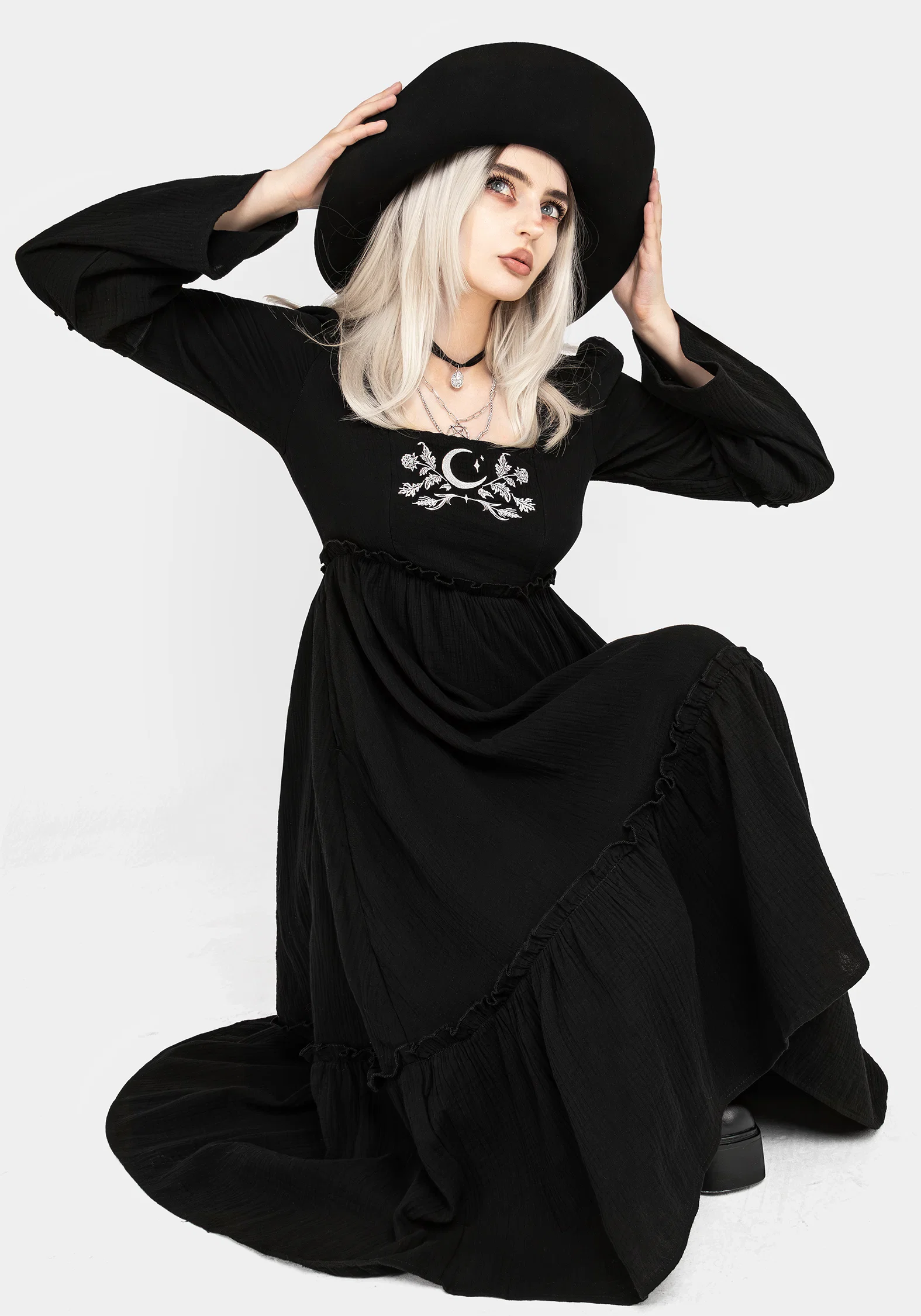 Aradia Embroidered Midi Dress - Image 7