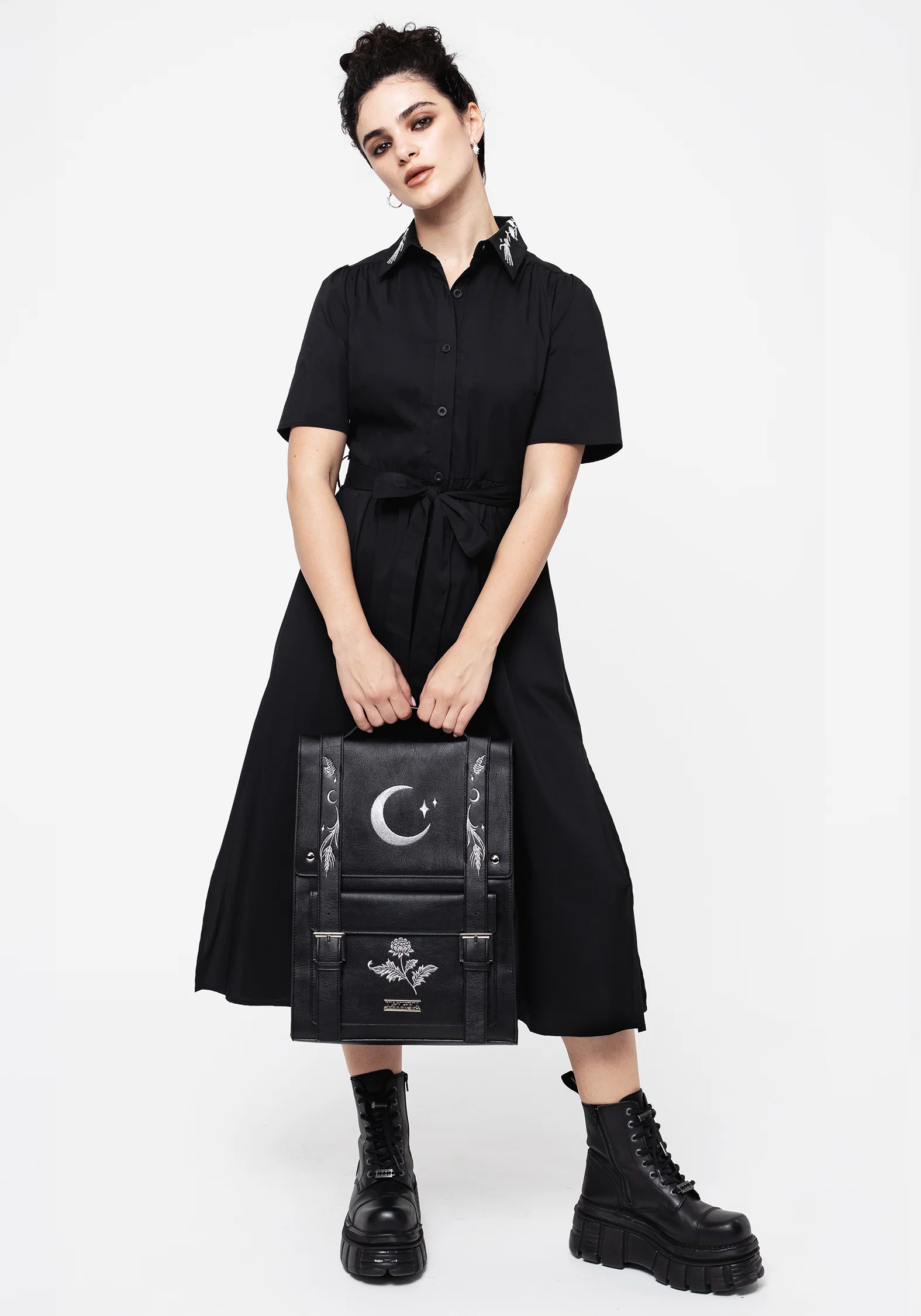 Aradia Embroidered Satchel Bag - Image 9
